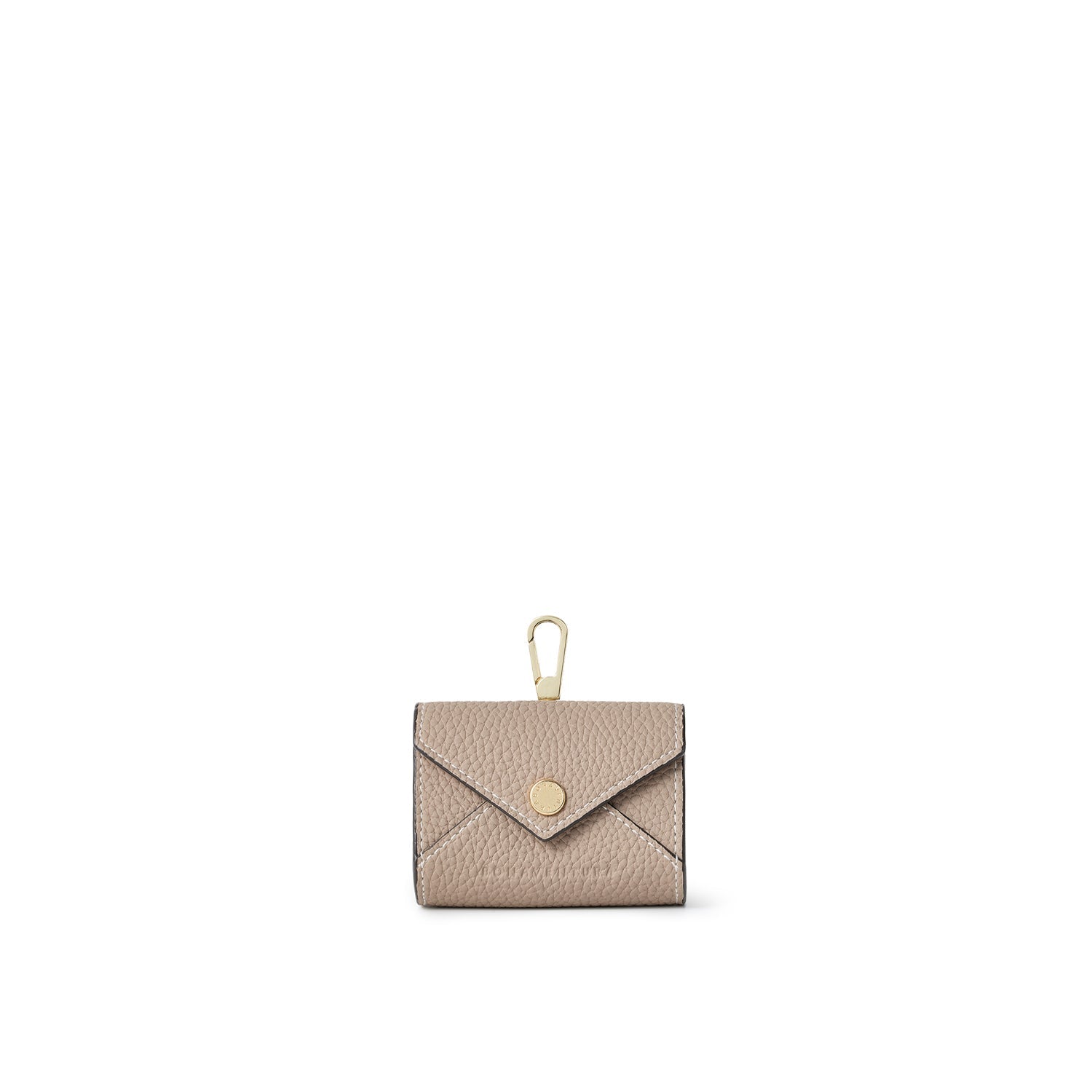 Flap AirPods Case with Hook Shrink Leather (Greige × Baby Pink)