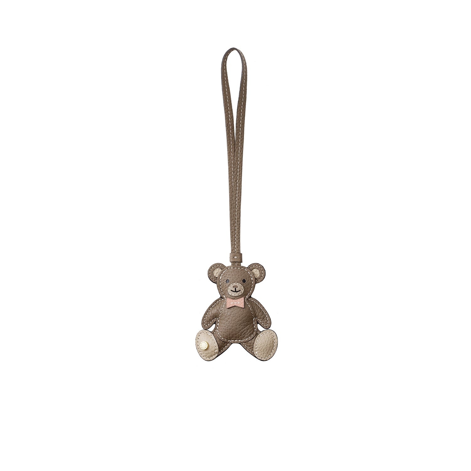 Animal Charm Bear Shrink Leather (Almond Pink)
