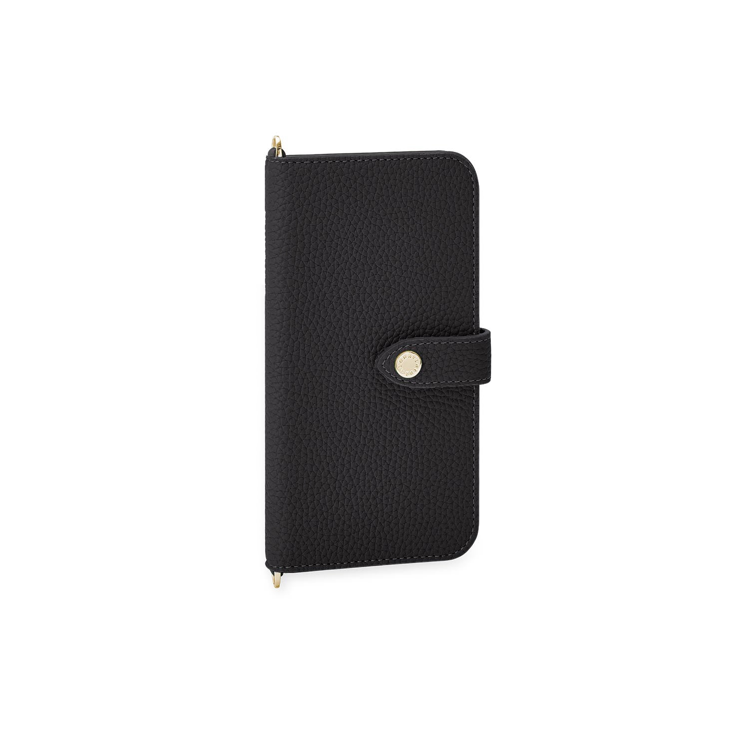 iPhone 15 Belted Diary Case Shrink Leather (Black)