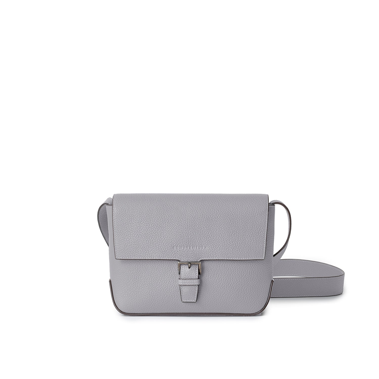 Gino Crossbody Bag with Flap Shrink Leather (True Gray)