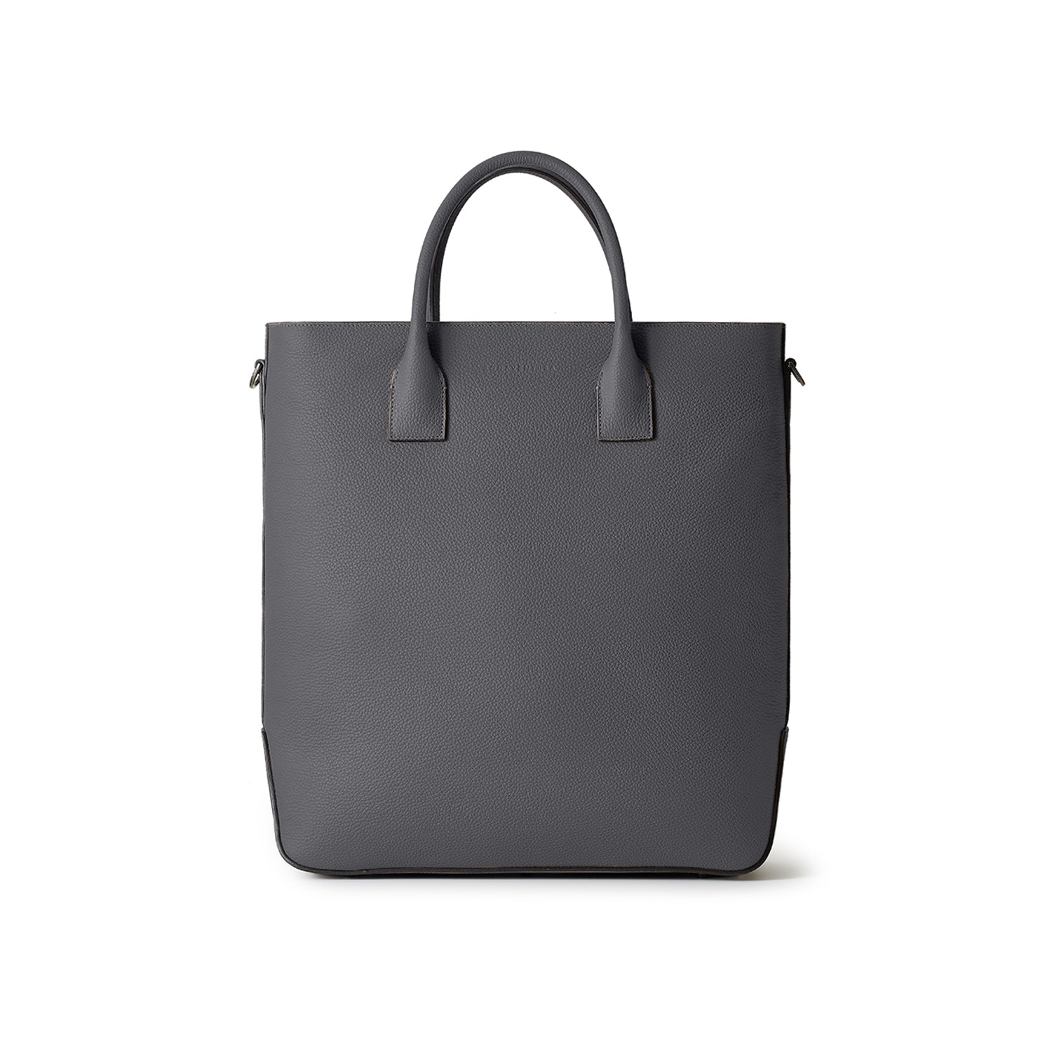 Filippo Vertical Tote Bag Shrink Leather (Charcoal Gray)