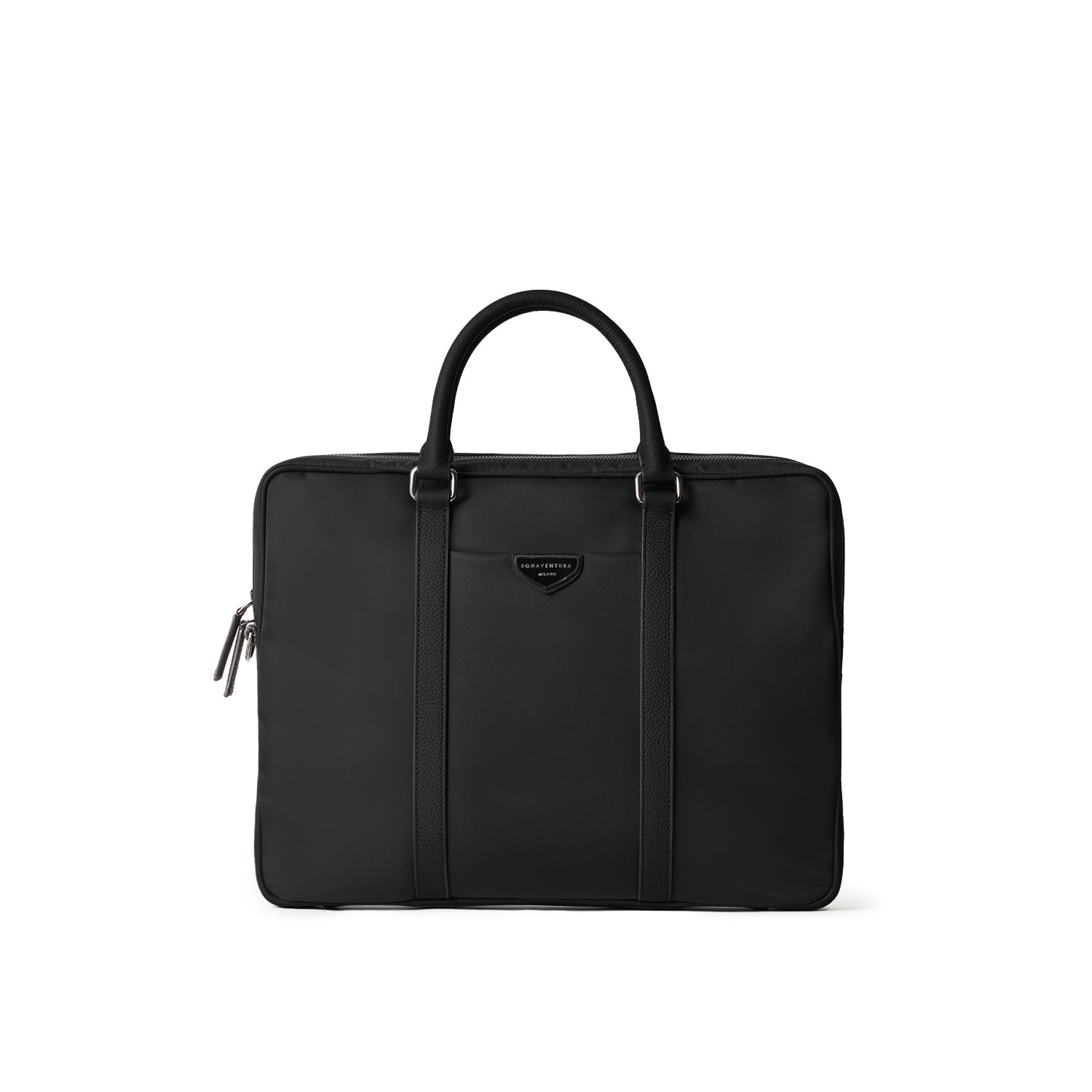 Celeste Slim Briefcase Nylon (Black × Sky Blue)
