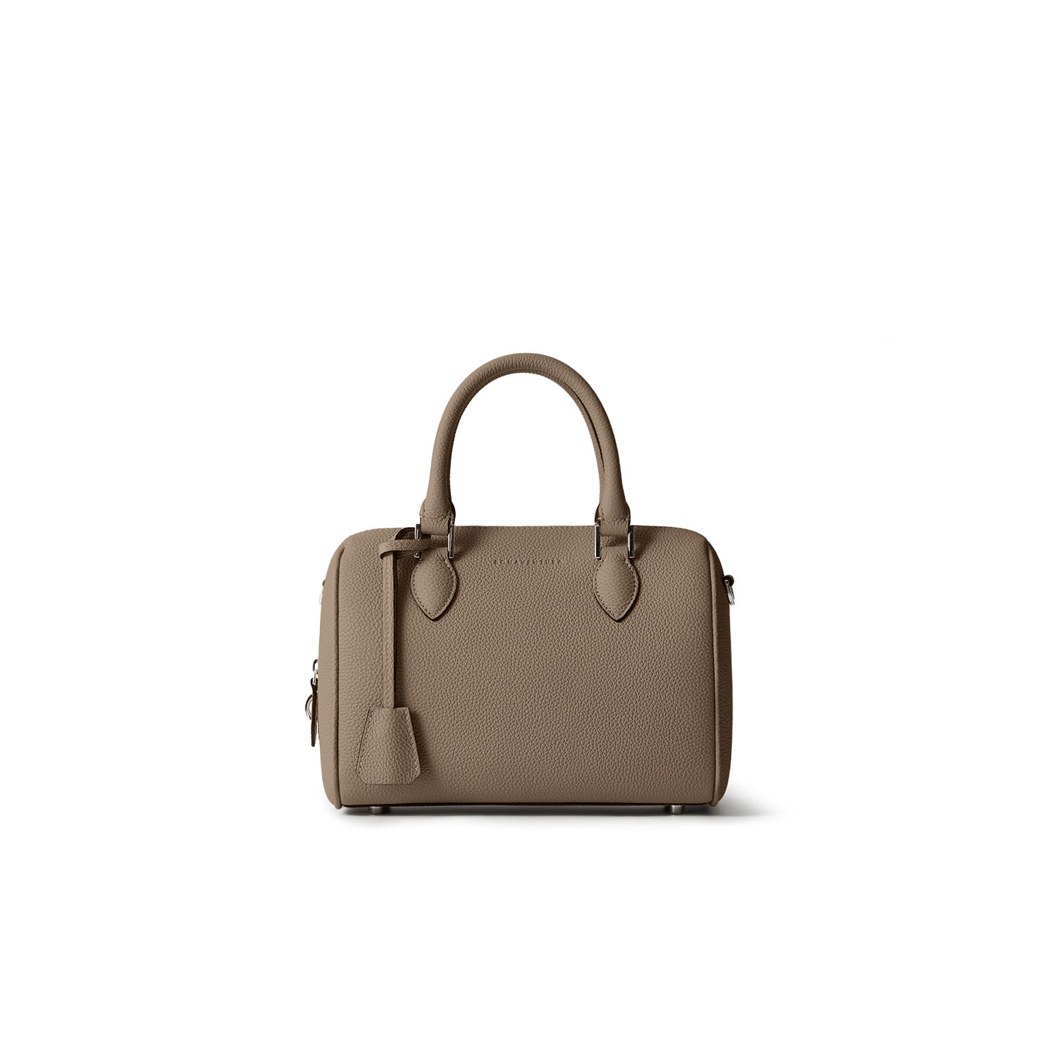 Valentina Boston Bag Shrink Leather (Etoupe - Mini)