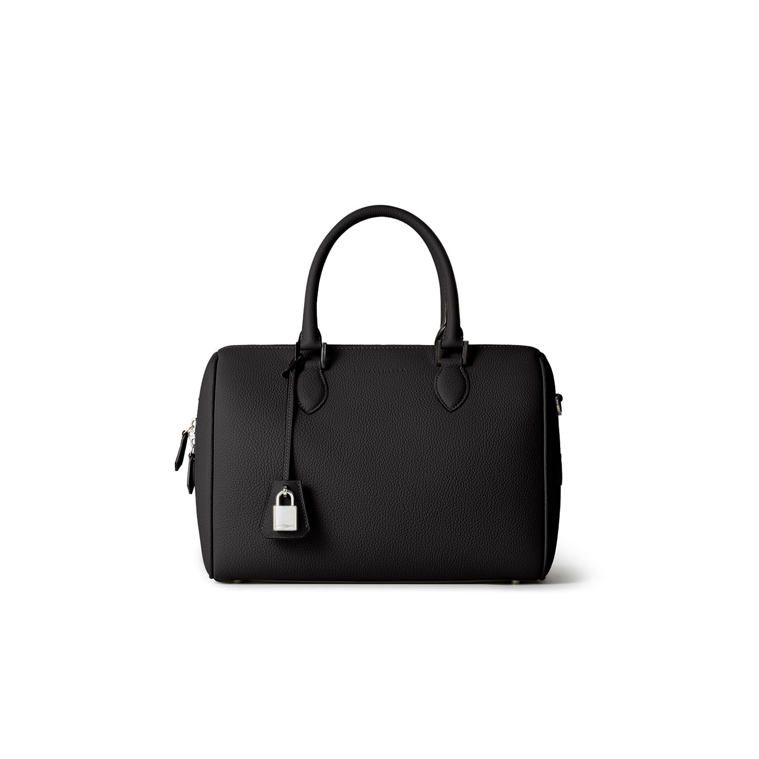 Valentina Boston Bag Shrink Leather (Black - Small)