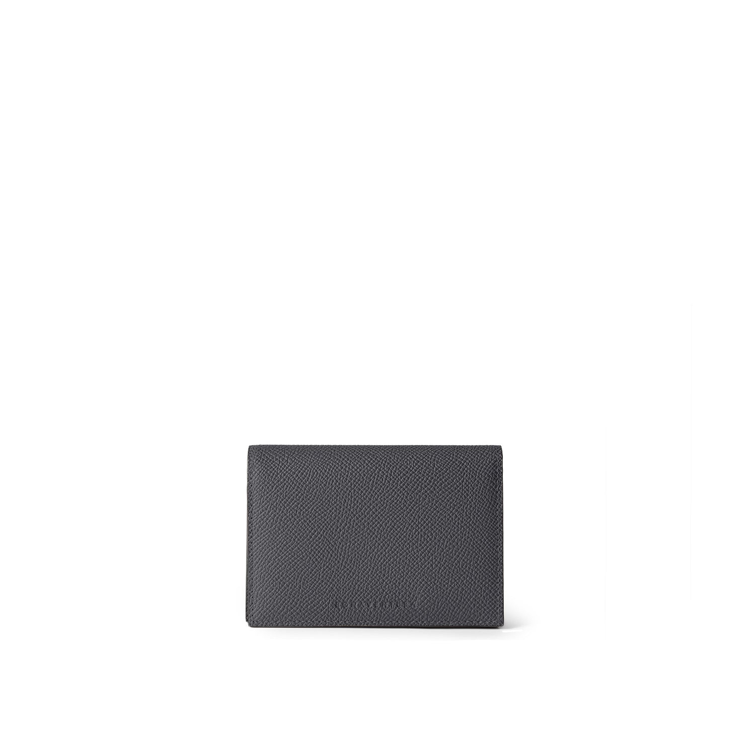 Bi-color Business Card Case with Sleeve Nobile Leather (Charcoal Gray × Jeans Blue)