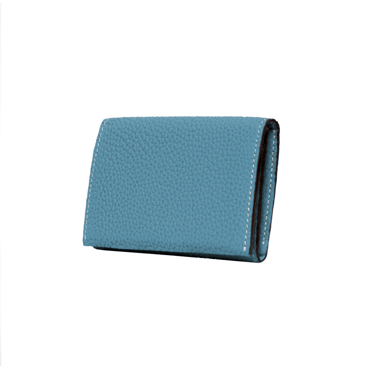 Business Card Case Shrink Leather (Blue Cyan)