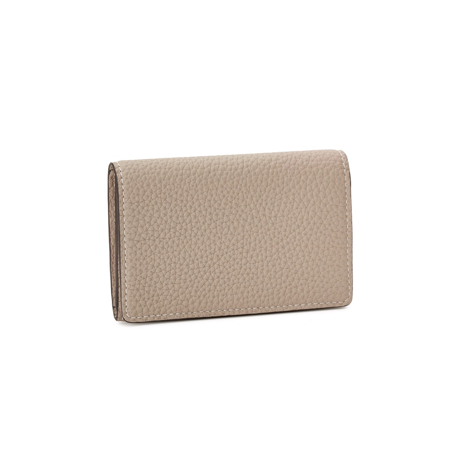 Business Card Case with Sleeve Shrink Leather (Greige × Coral Pink)