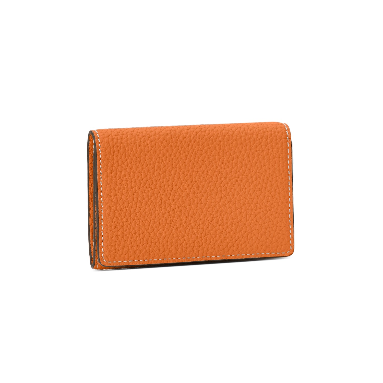 Business Card Case with Sleeve Shrink Leather (Orange × Etoupe)