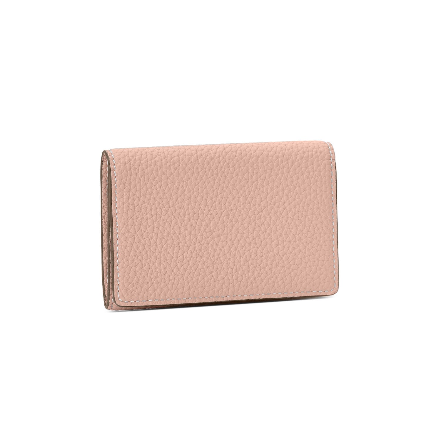 Business Card Case with Sleeve Shrink Leather (Almond Pink × True Gray (Etoupe edge paint))