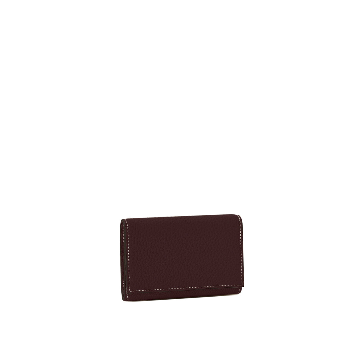 Business Card Case with Sleeve Shrink Leather (Bordeaux × Etoupe)