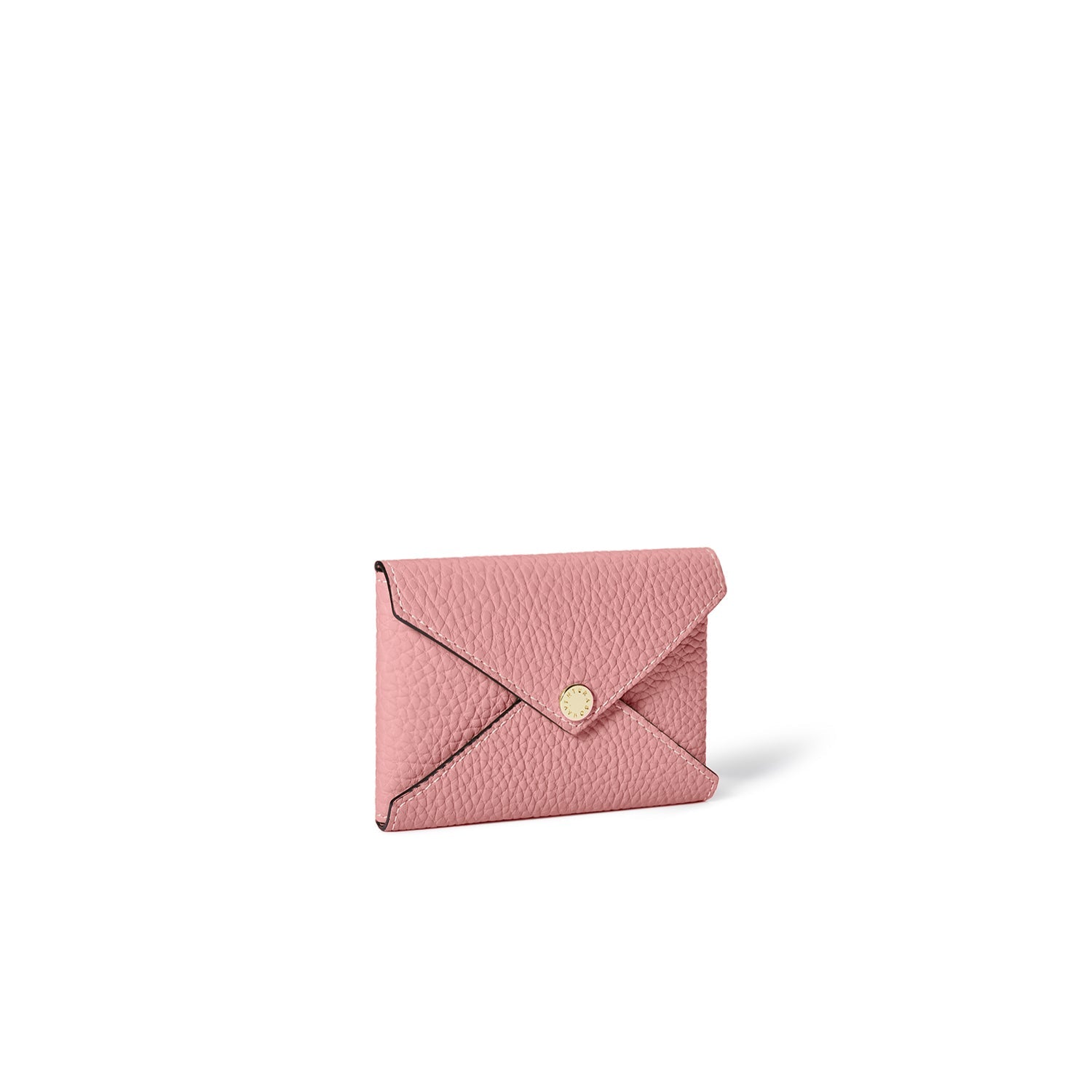 Envelope Card Case Shrink Leather (Coral Pink)