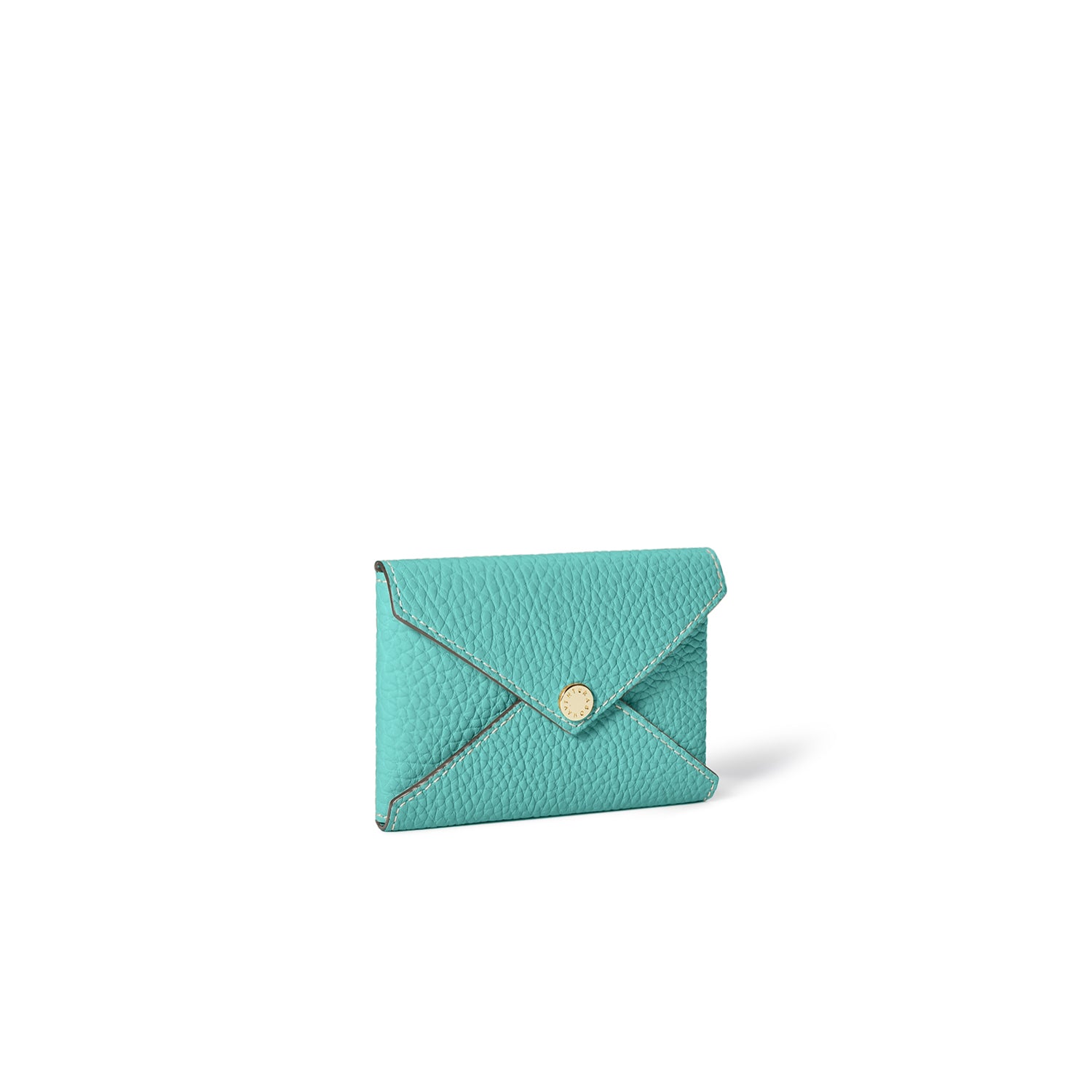 Envelope Card Case Shrink Leather (Atoll Blue (Etoupe edge paint))
