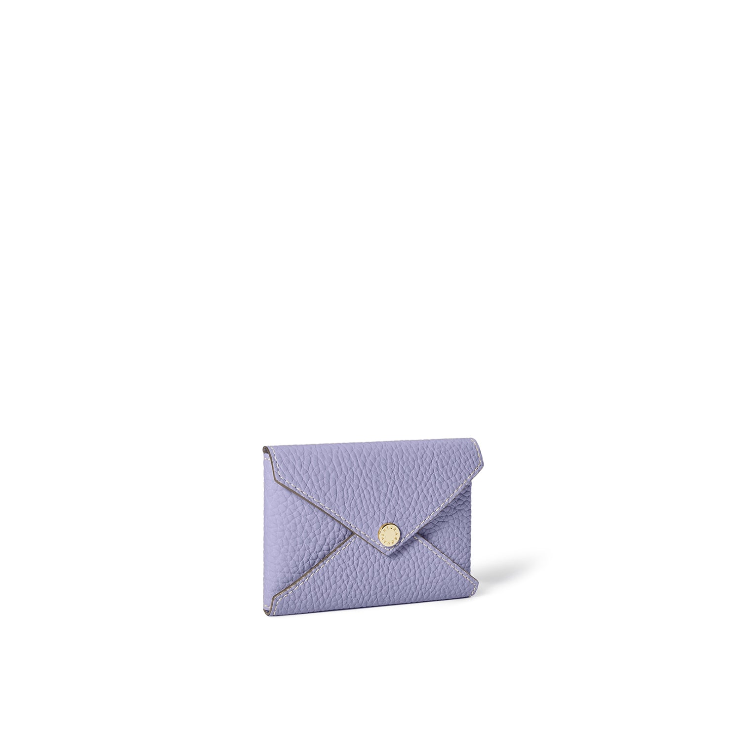 Envelope Card Case Shrink Leather (Wisteria Purple × Ice Blue (Etoupe edge paint))