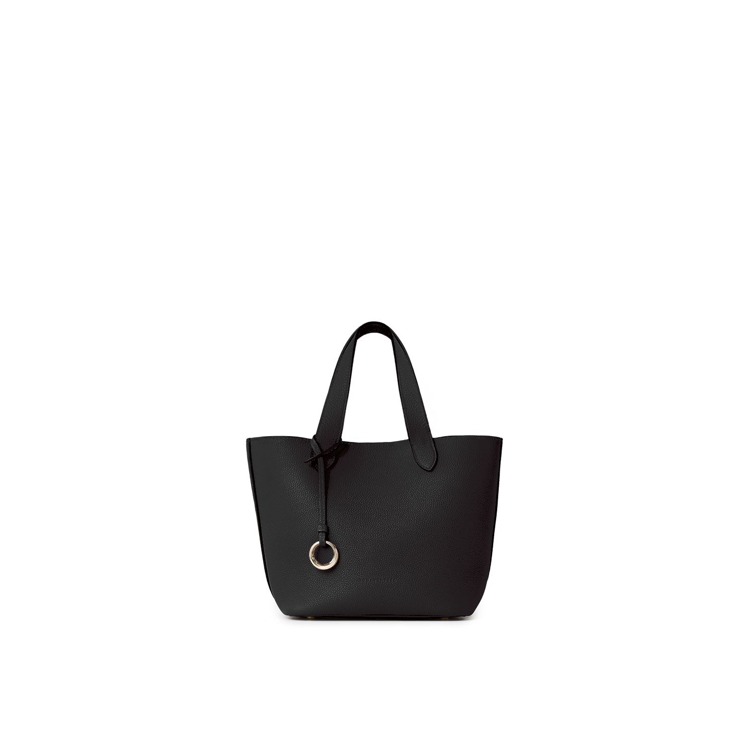 Alina 2-way Tote Bag Small Shrink Leather Small (Black - Small)
