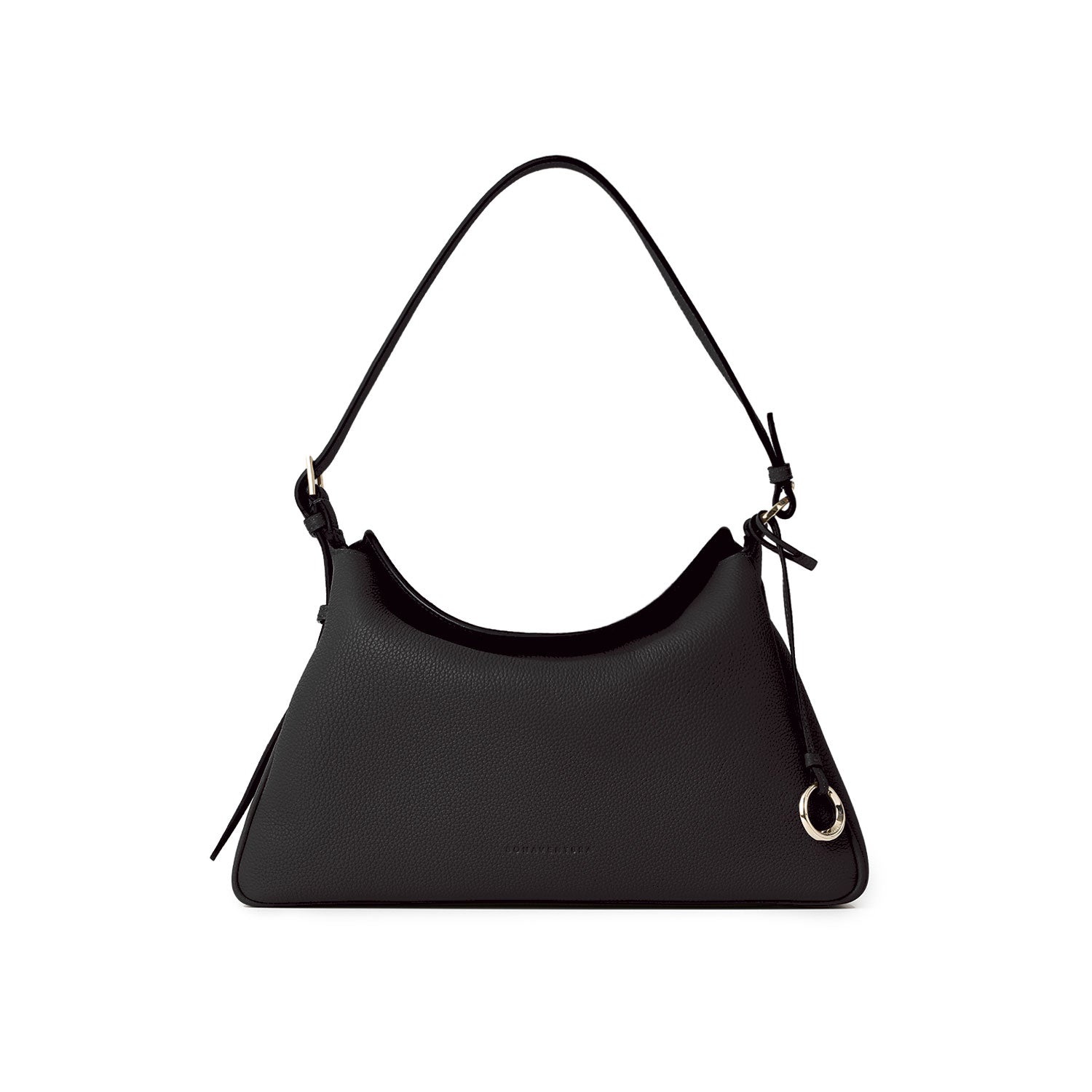 Alessia Shoulder Bag Medium Shrink Leather (Black - Medium)