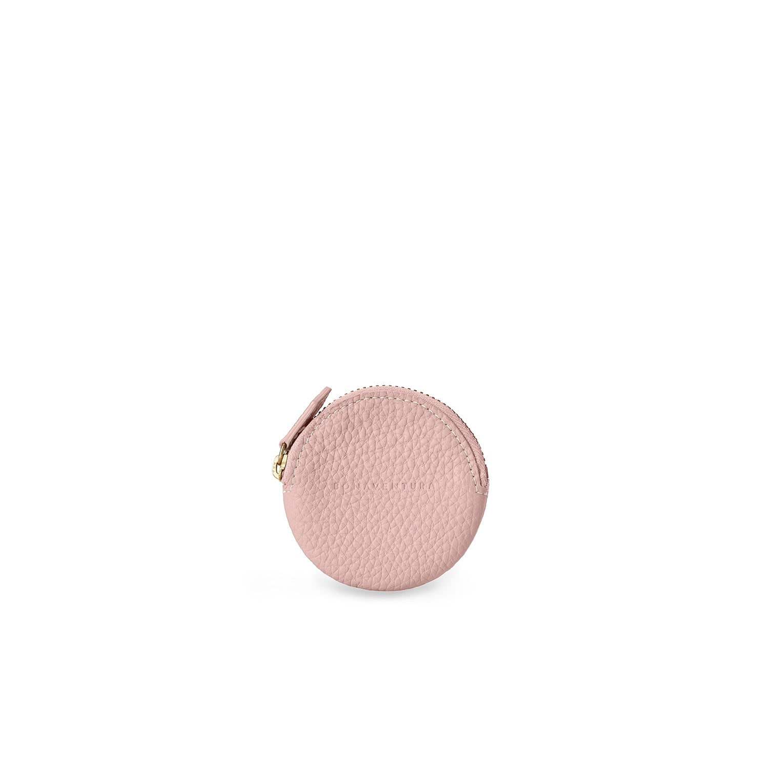 Round Coin Case Shrink Leather (Sakura Pink)