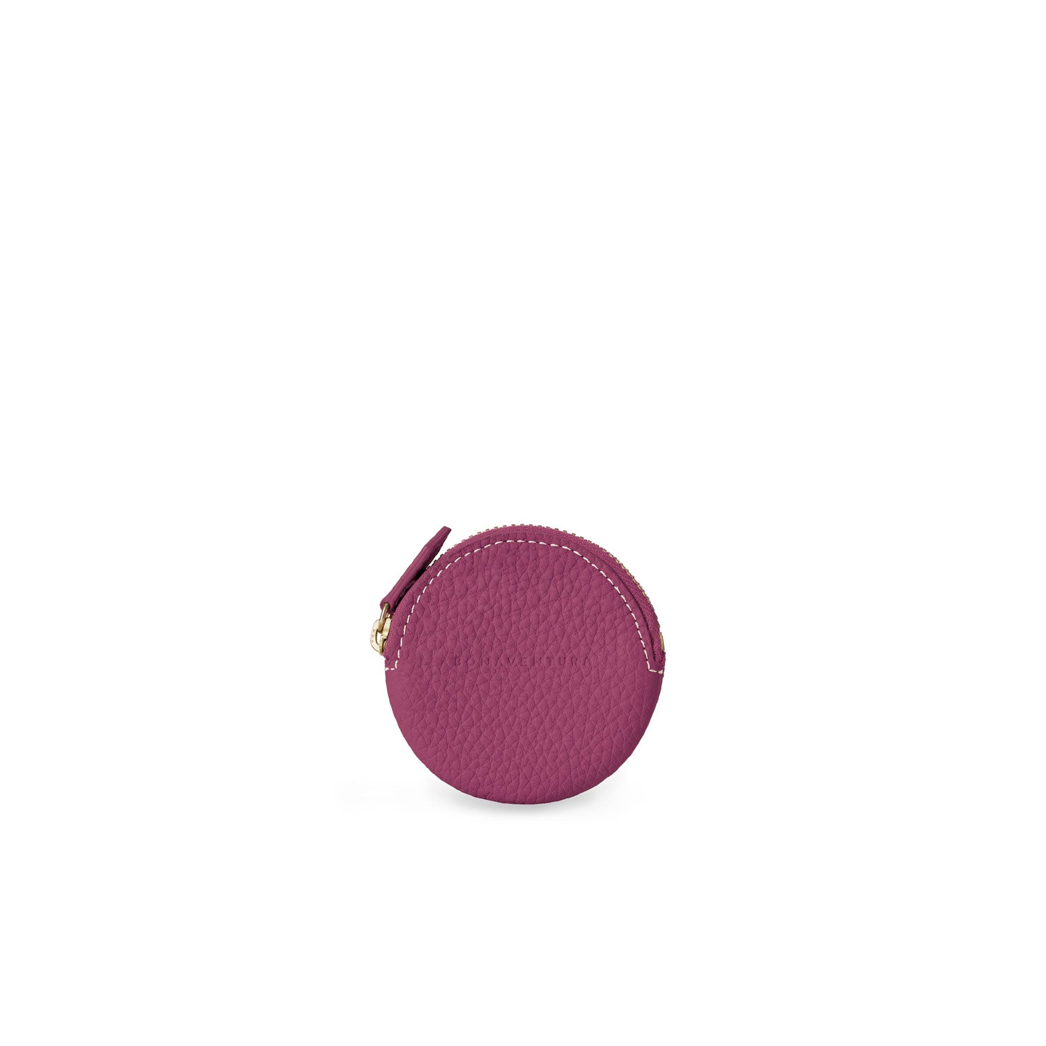 Round Coin Case Shrink Leather (Anemone Purple)