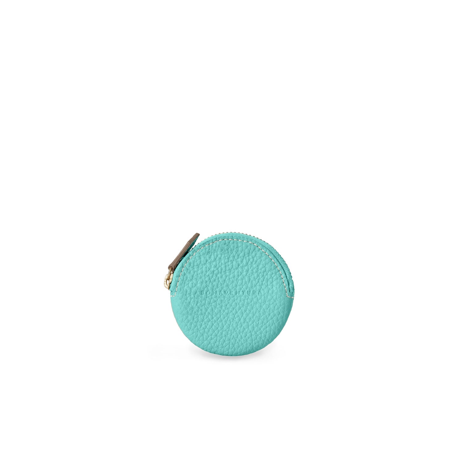 Round Coin Case Shrink Leather (Atoll Blue (Etoupe edge paint))