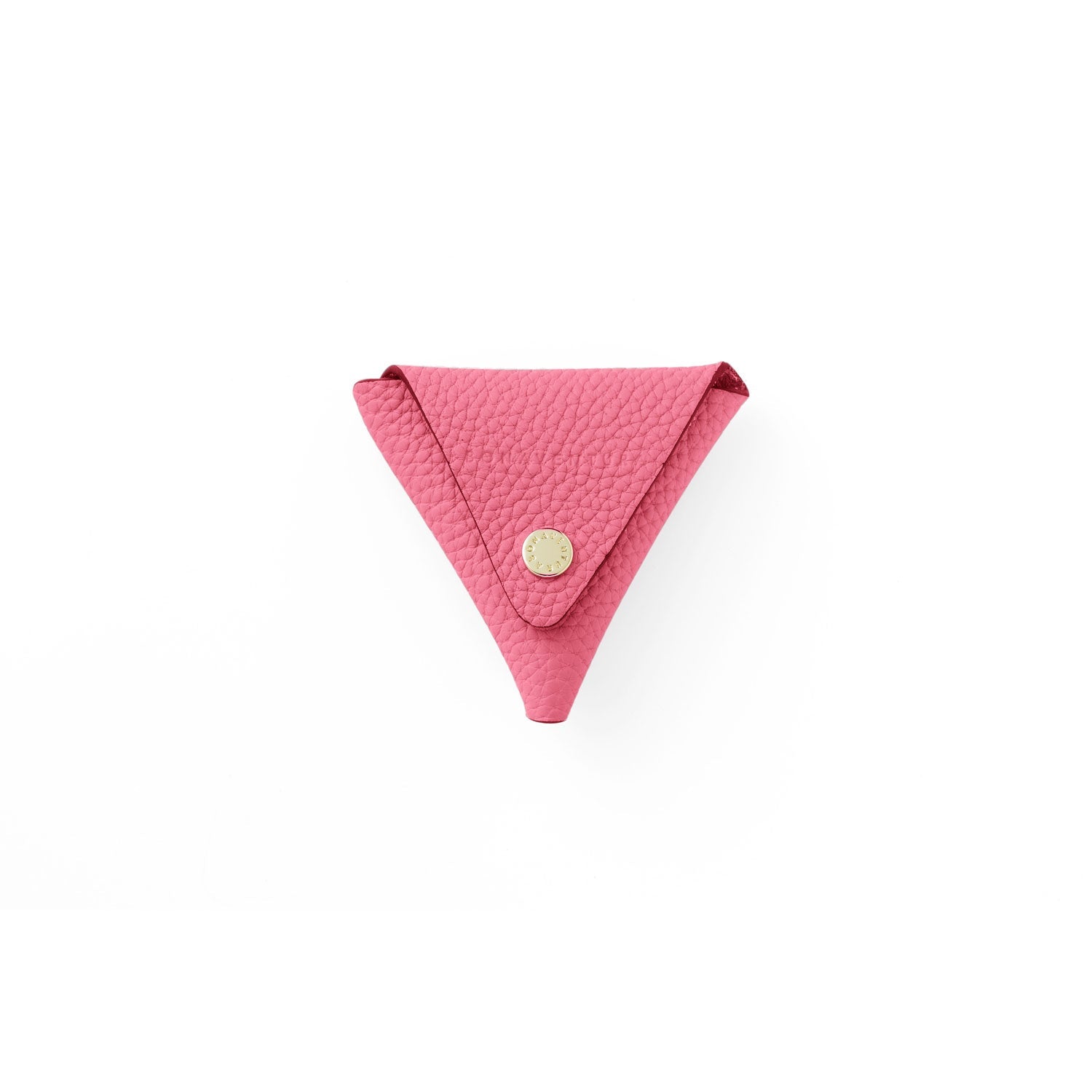 Triangle Coin Case Shrink Leather (Azalee Pink)