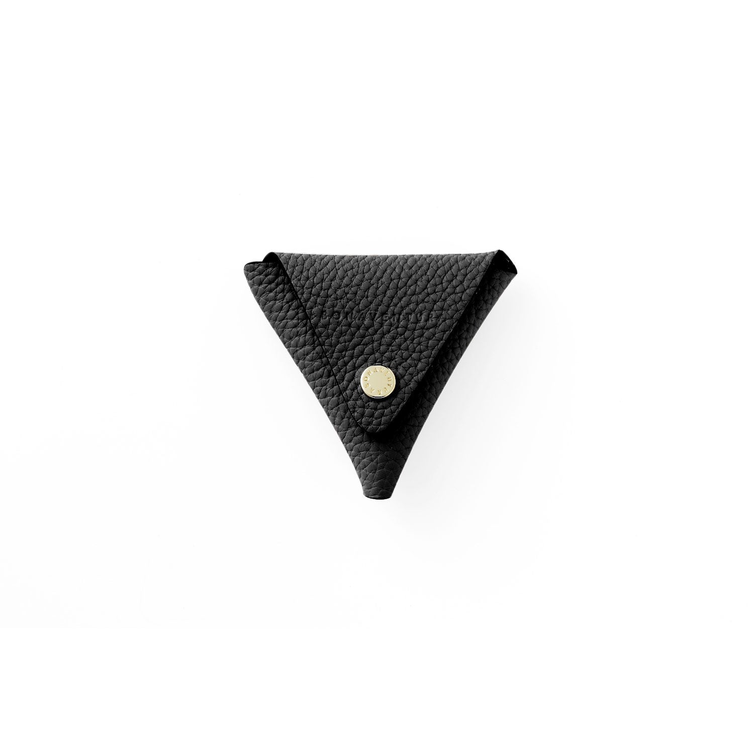 Triangle Coin Case Shrink Leather (Black)