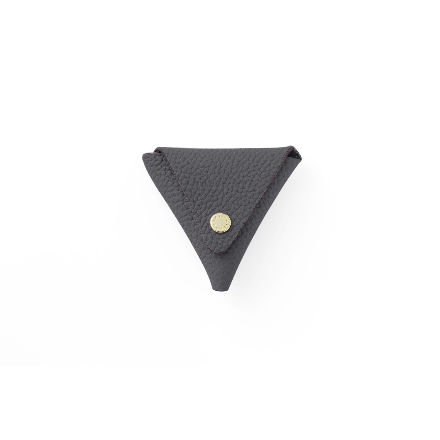 Triangle Coin Case Shrink Leather (Charcoal Gray)