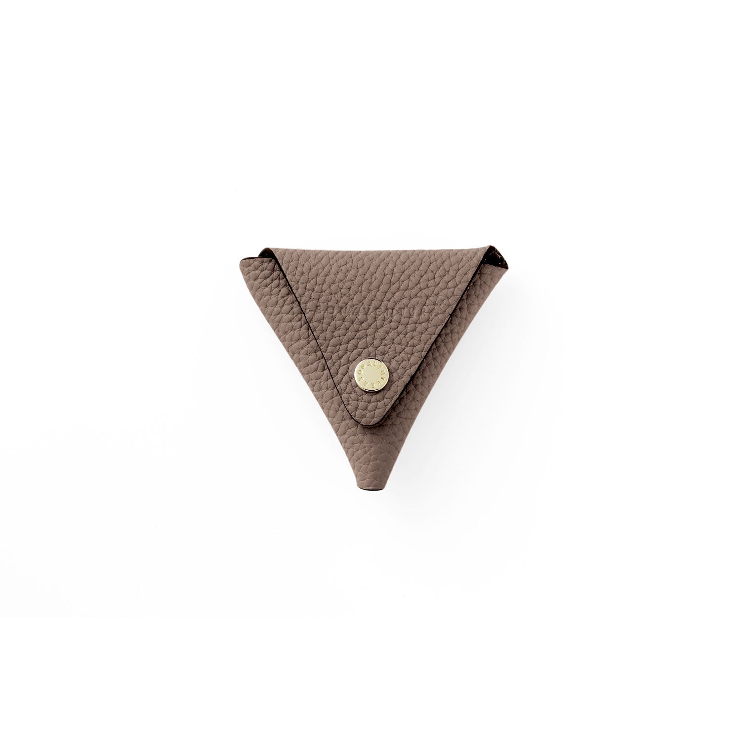 Triangle Coin Case Shrink Leather (Etoupe)