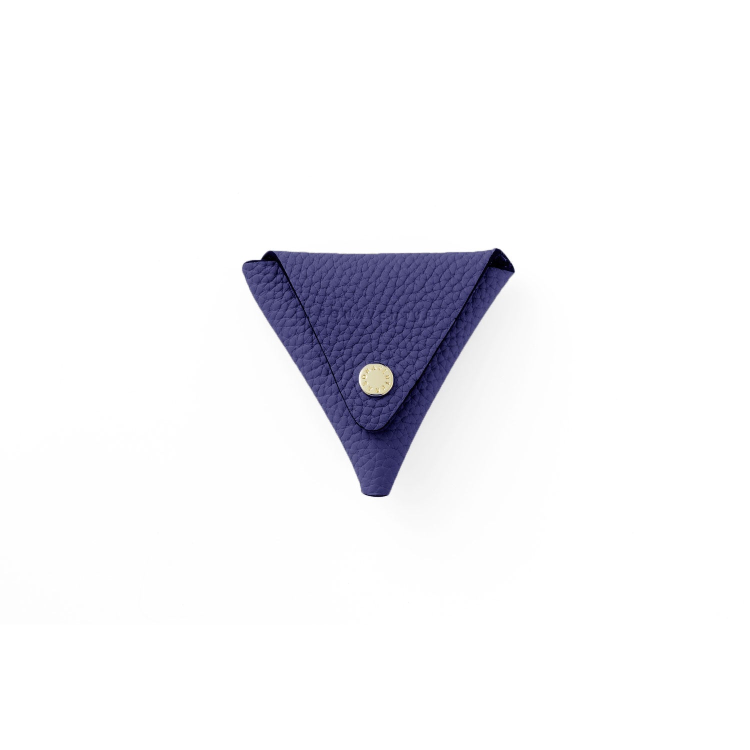Triangle Coin Case Shrink Leather (Indigo Blue)