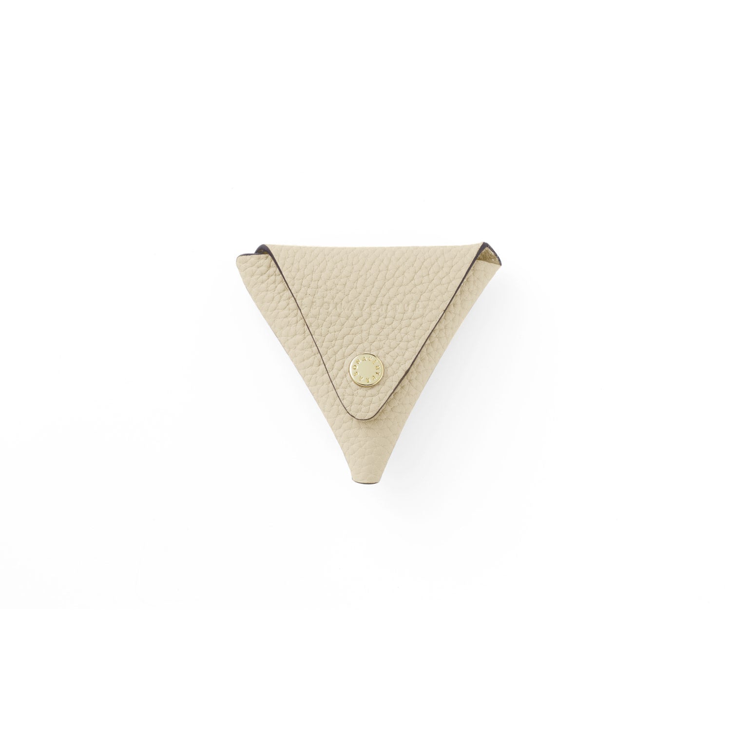 Triangle Coin Case Shrink Leather (Ivory)