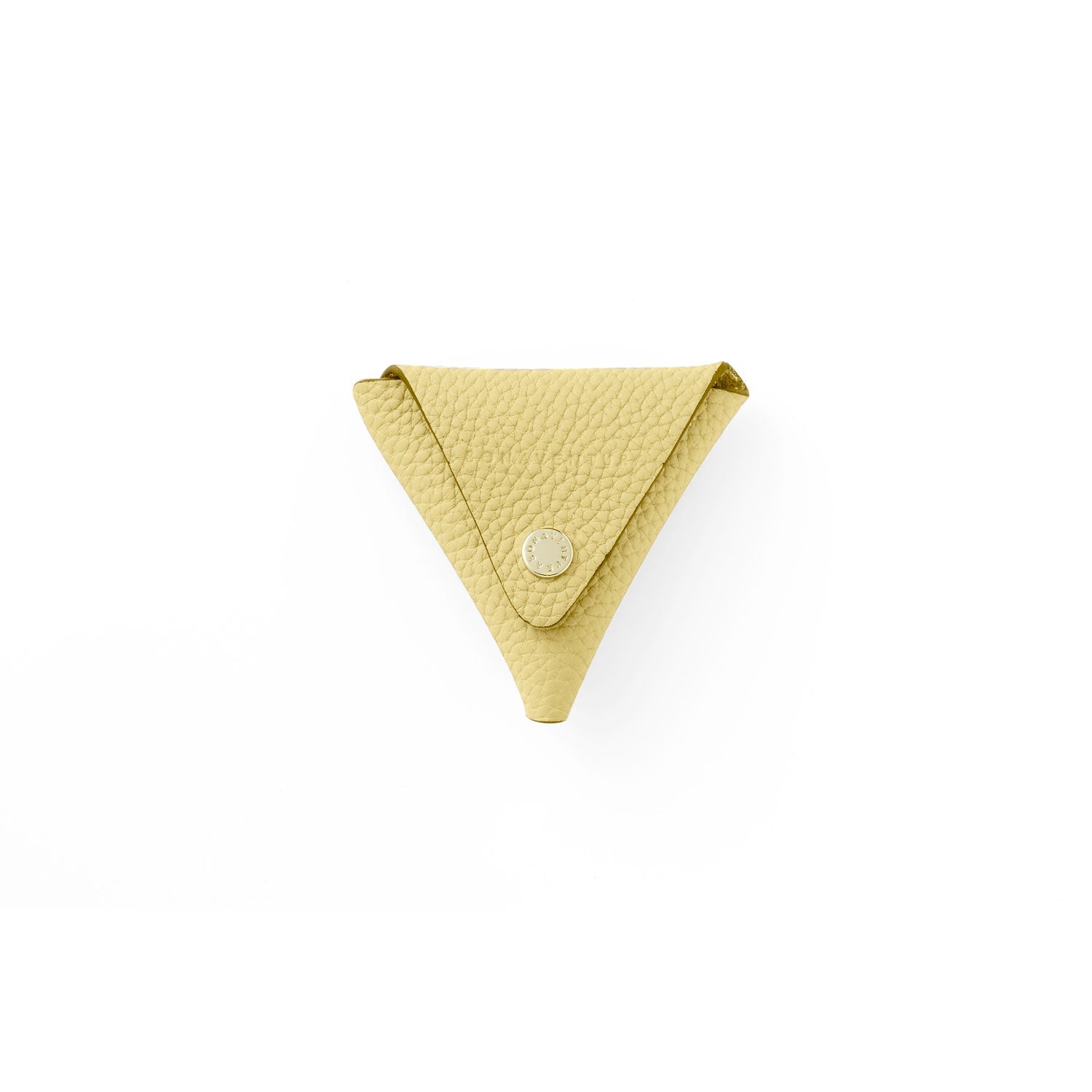Triangle Coin Case Shrink Leather (Yellow)