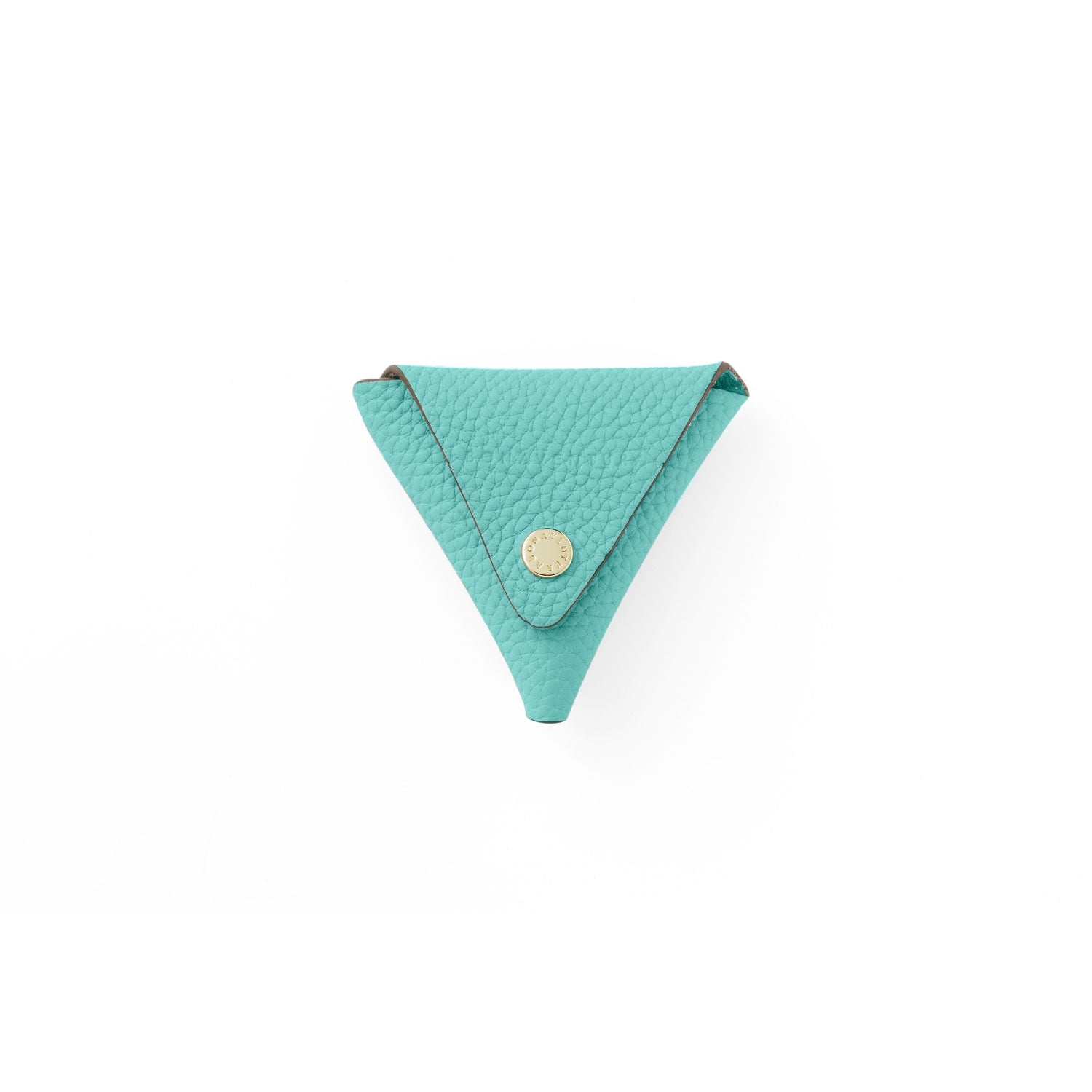 Triangle Coin Case Shrink Leather (Atoll Blue (Etoupe edge paint))