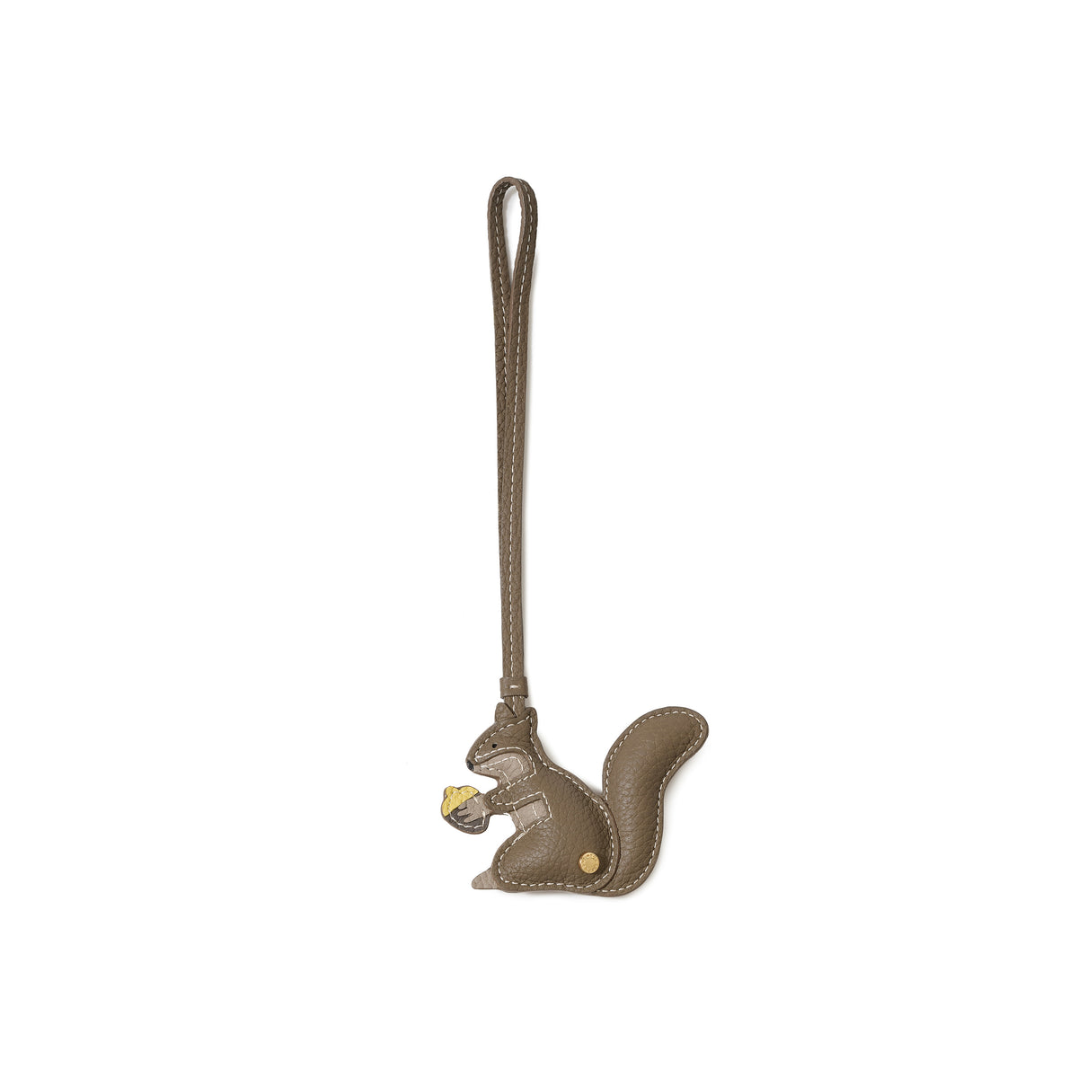 Animal Charm Squirrel Shrink Leather (Etoupe × Greige)