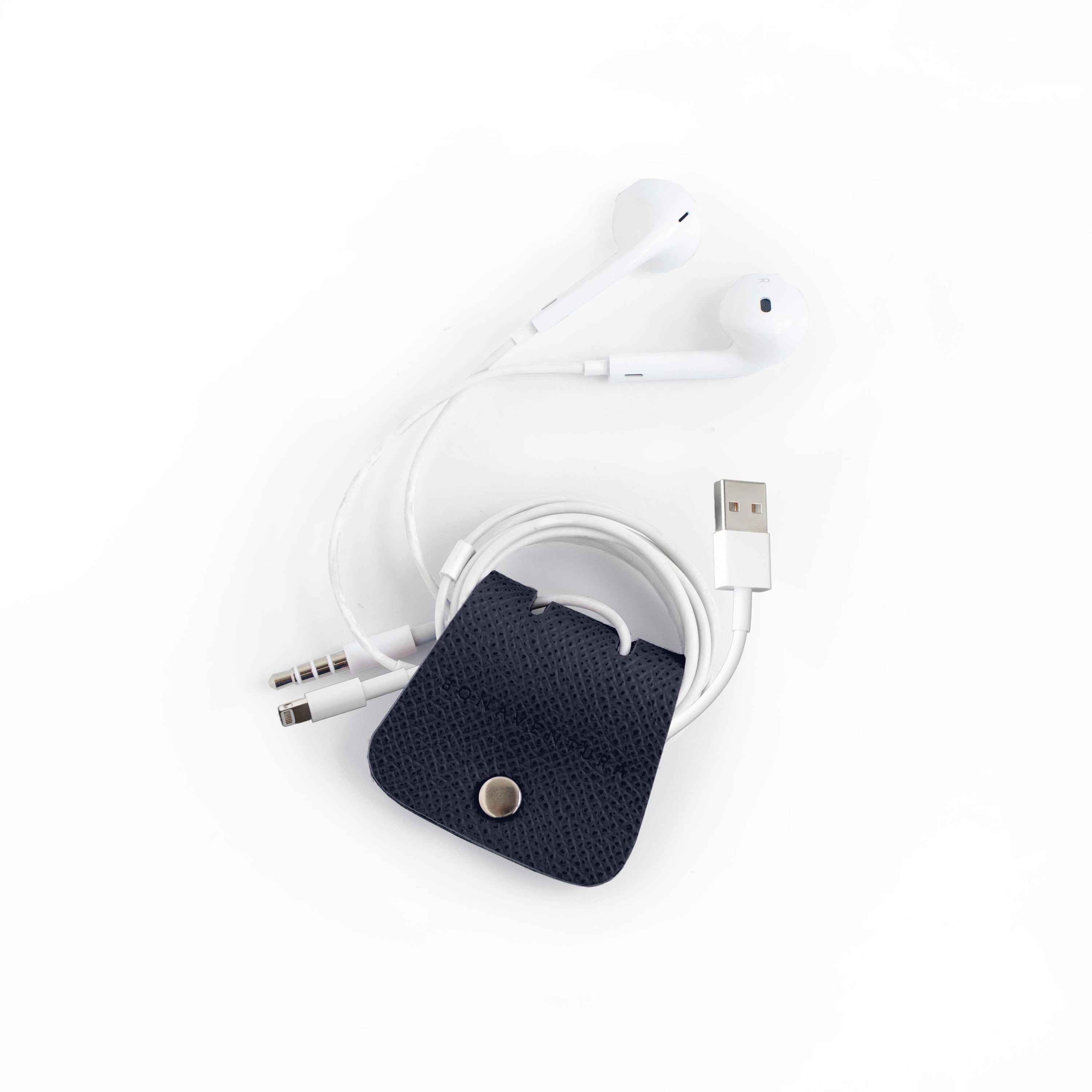 Cable Holder Nobile Leather (Navy)