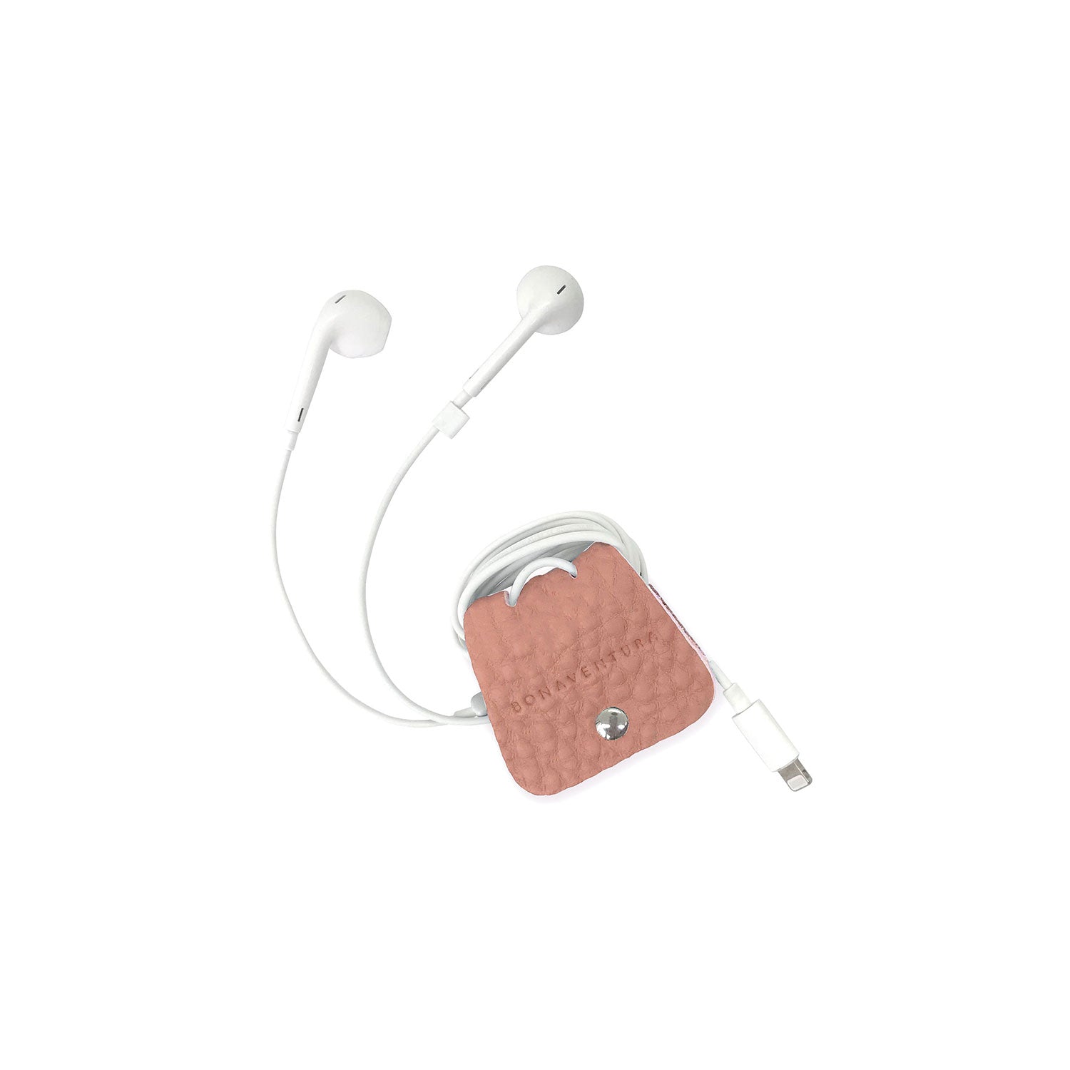 Cable Holder Shrink Leather (Coral Pink)