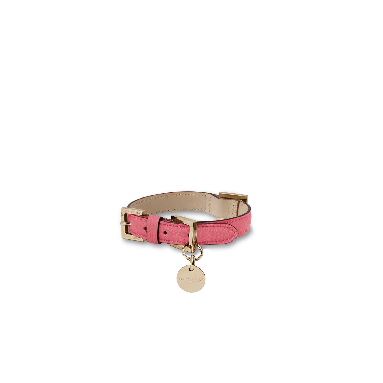 BONAVENTURA × FRIDA Firenze Collar for Pets Shrink Leather (Azalee Pink - 35)