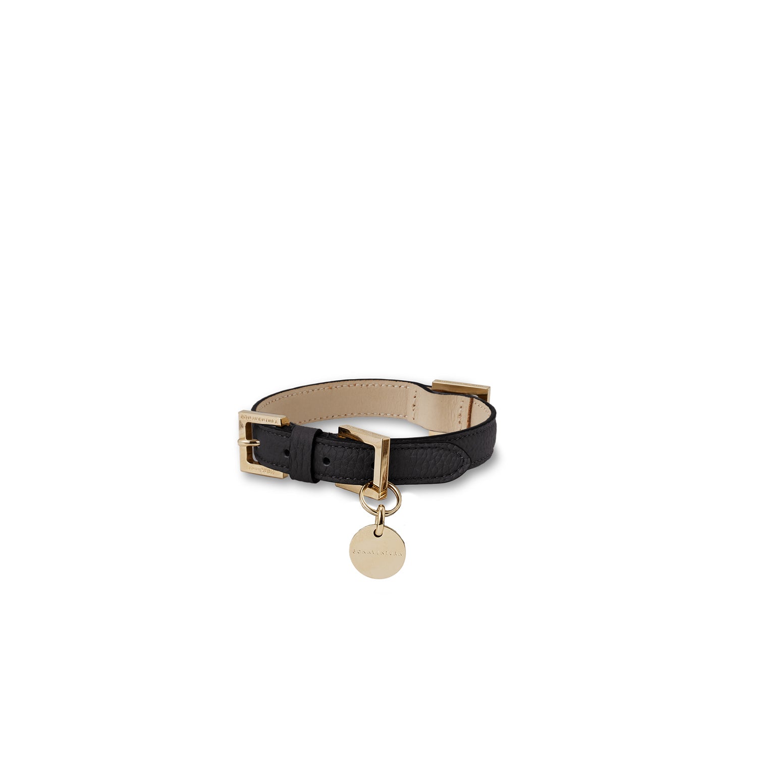 BONAVENTURA × FRIDA Firenze Collar for Pets Shrink Leather (Black - 35)