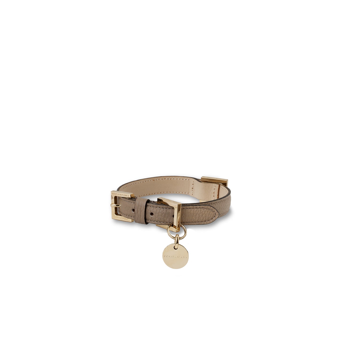 BONAVENTURA × FRIDA Firenze Collar for Pets Shrink Leather (Etoupe - 35)