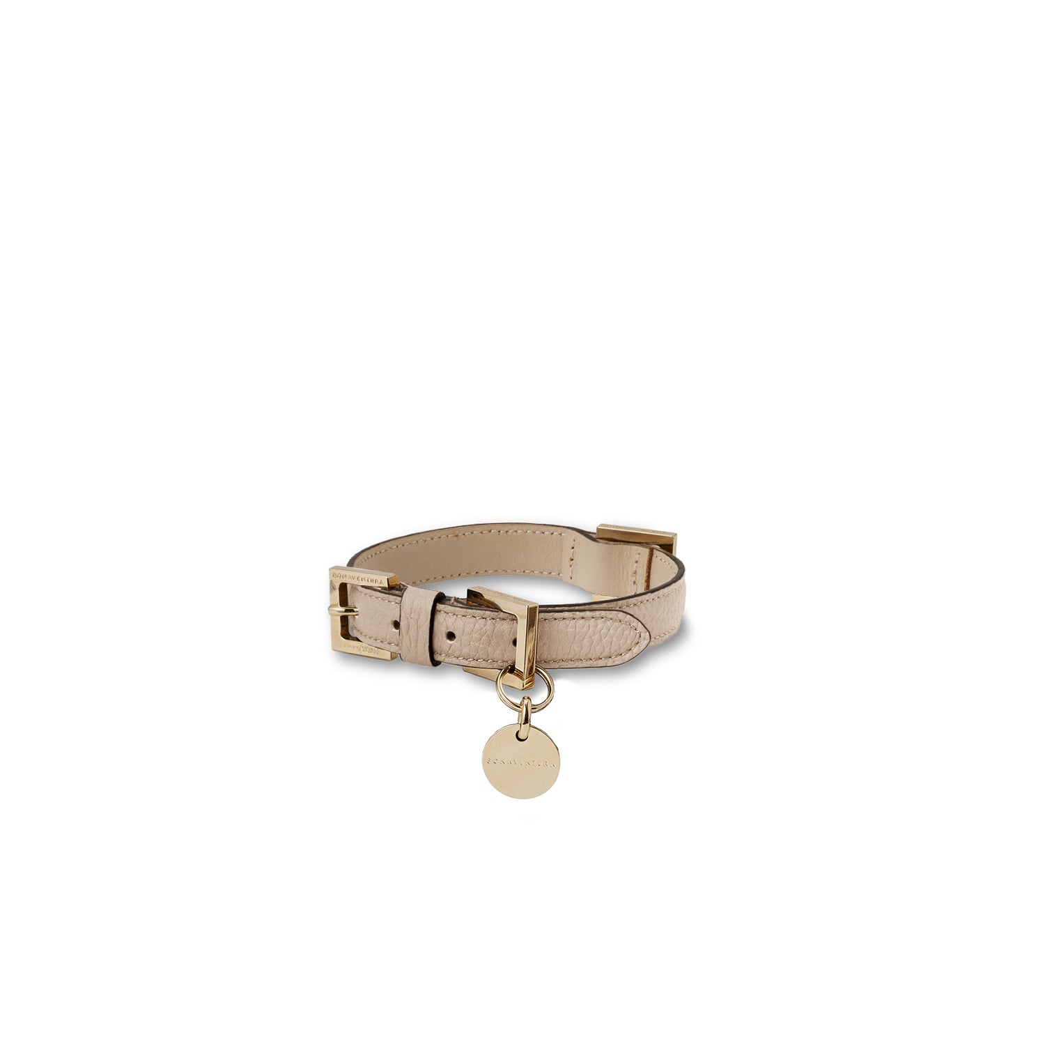 BONAVENTURA × FRIDA Firenze Collar for Pets Shrink Leather (Greige - 35)