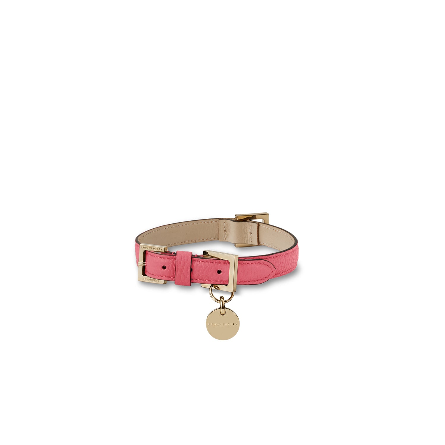BONAVENTURA × FRIDA Firenze Collar for Pets Shrink Leather (Azalee Pink - 40)