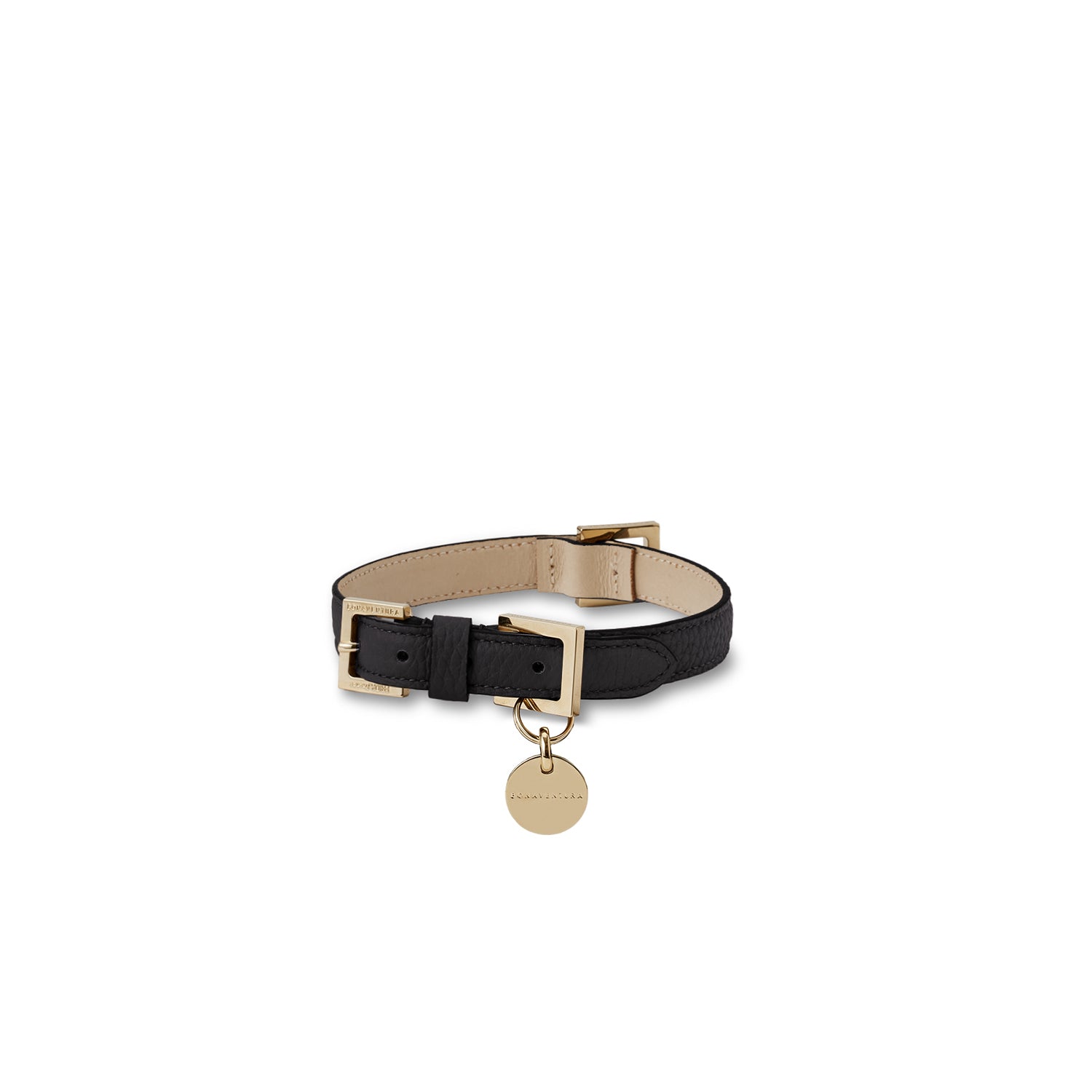 BONAVENTURA × FRIDA Firenze Collar for Pets Shrink Leather (Black - 40)