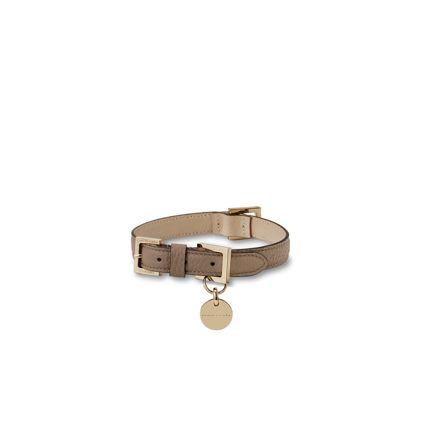 BONAVENTURA × FRIDA Firenze Collar for Pets Shrink Leather (Etoupe - 40)