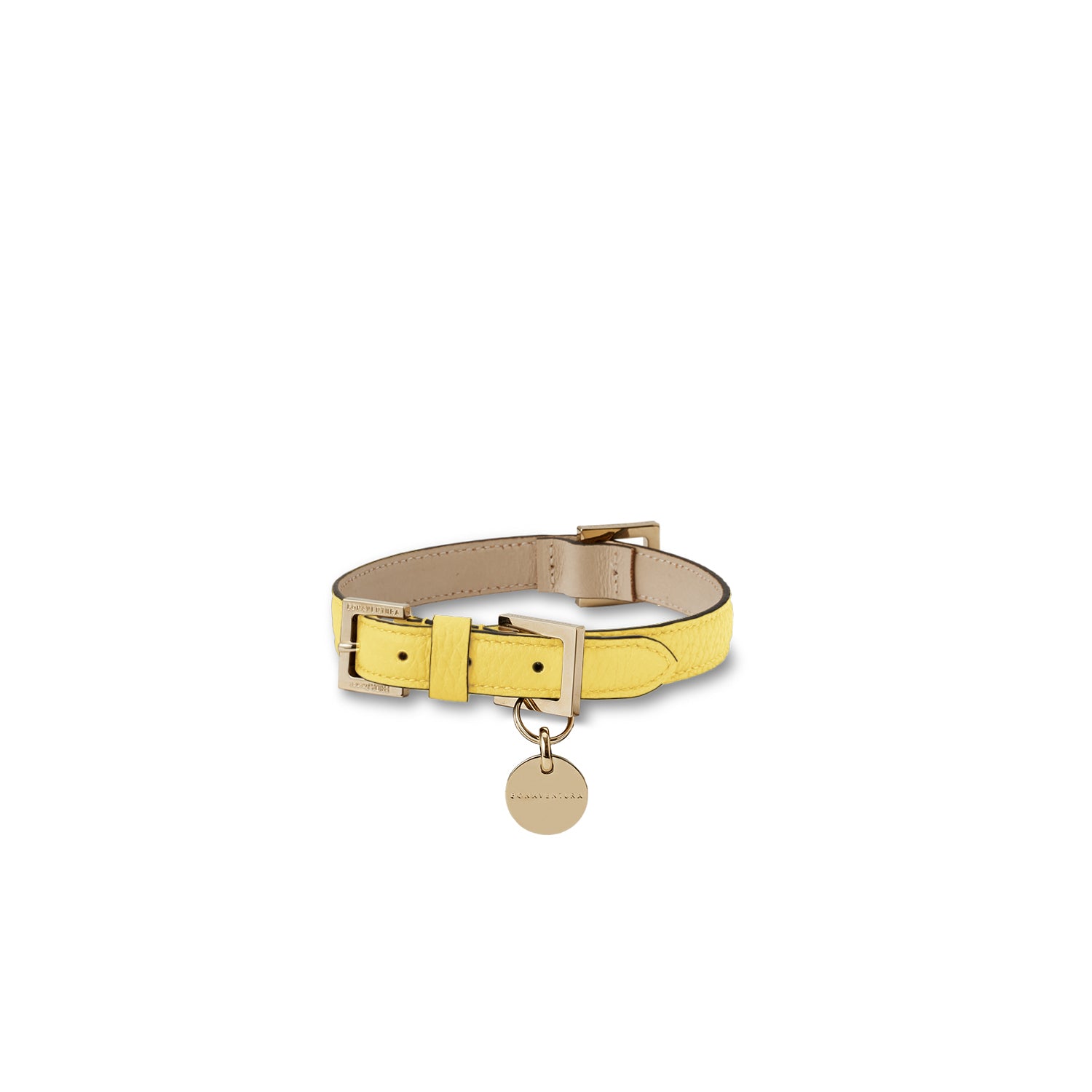 BONAVENTURA × FRIDA Firenze Collar for Pets Shrink Leather (Yellow - 40)
