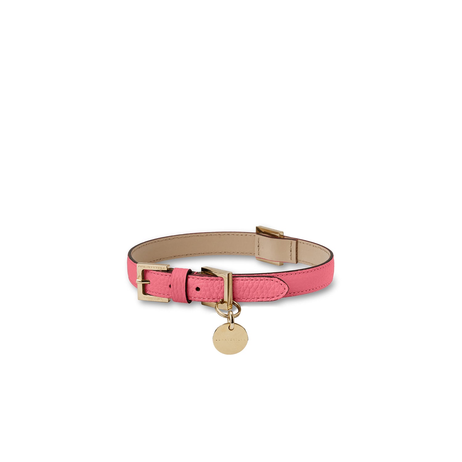 BONAVENTURA × FRIDA Firenze Collar for Pets Shrink Leather (Azalee Pink - 45)