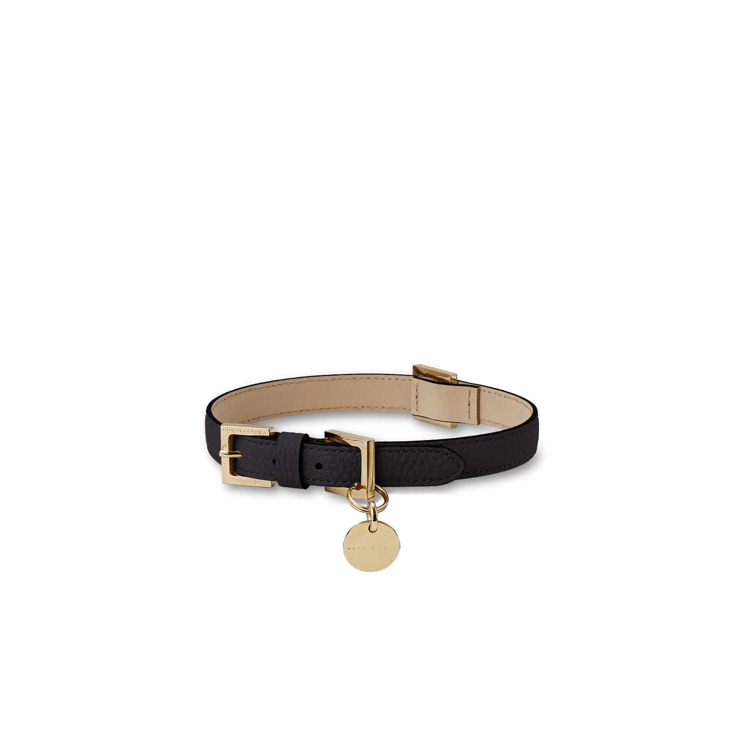 BONAVENTURA × FRIDA Firenze Collar for Pets Shrink Leather (Black - 45)
