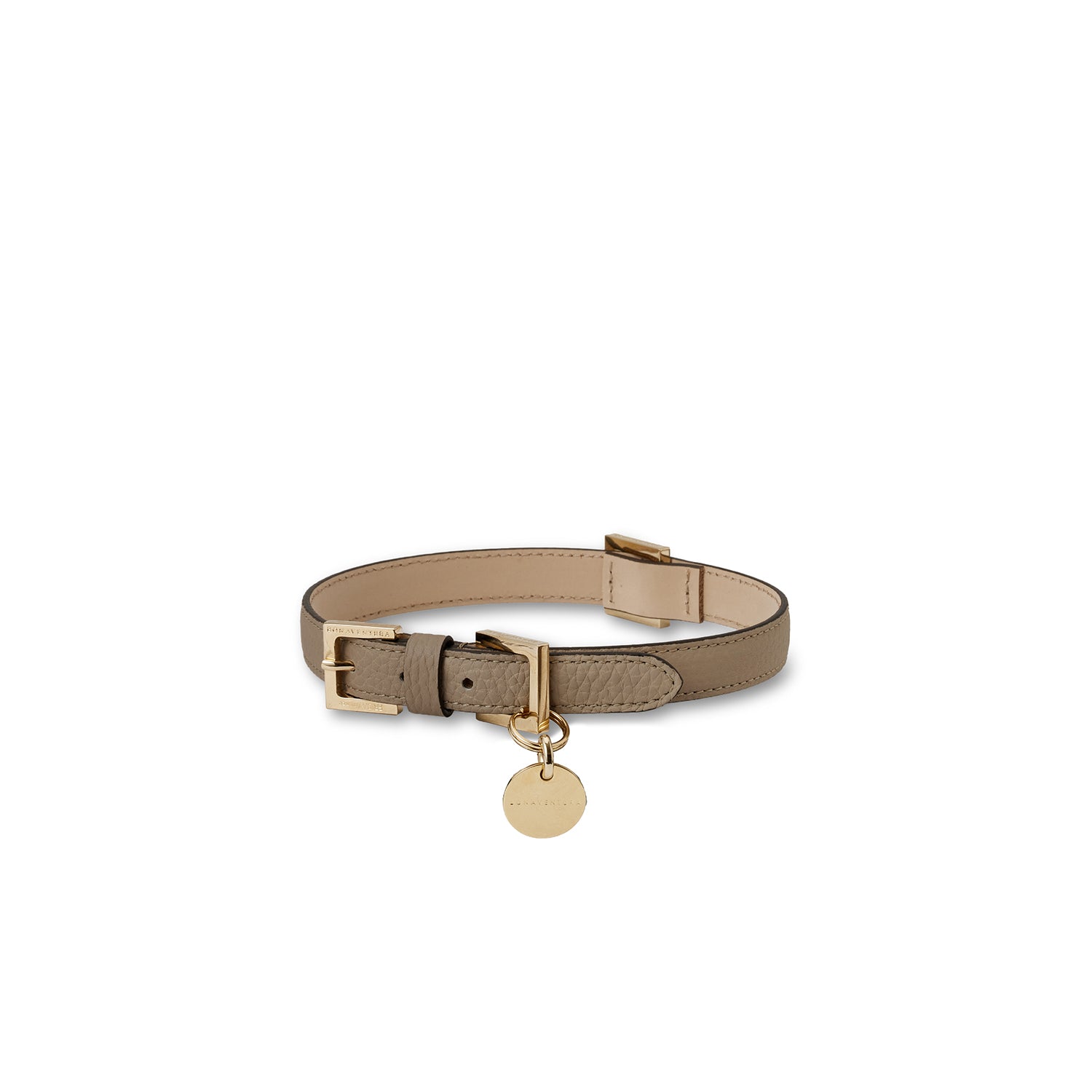BONAVENTURA × FRIDA Firenze Collar for Pets Shrink Leather (Etoupe - 45)