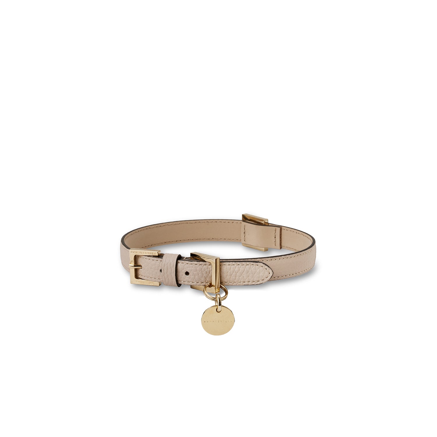 BONAVENTURA × FRIDA Firenze Collar for Pets Shrink Leather (Greige - 45)