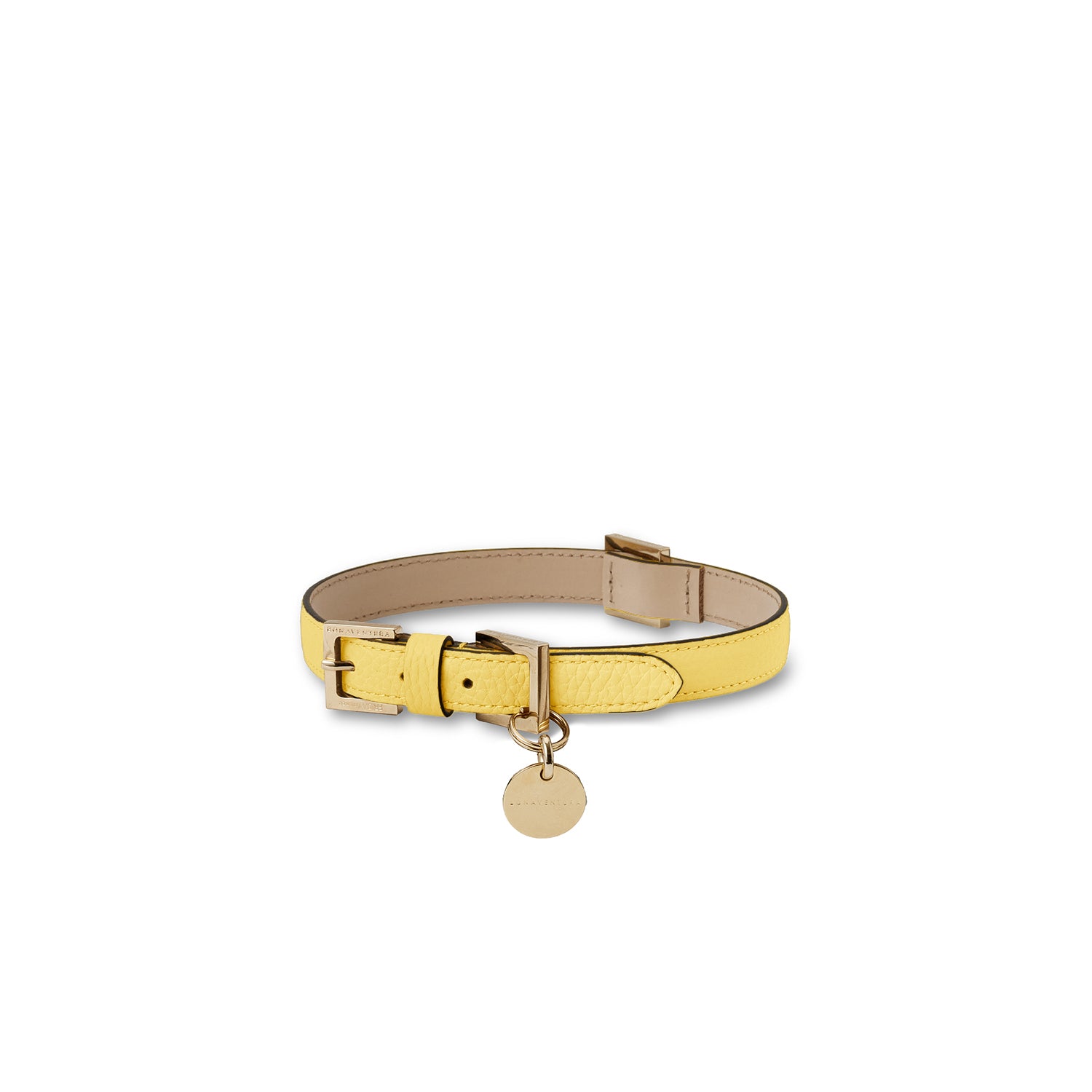 BONAVENTURA × FRIDA Firenze Collar for Pets Shrink Leather (Yellow - 45)