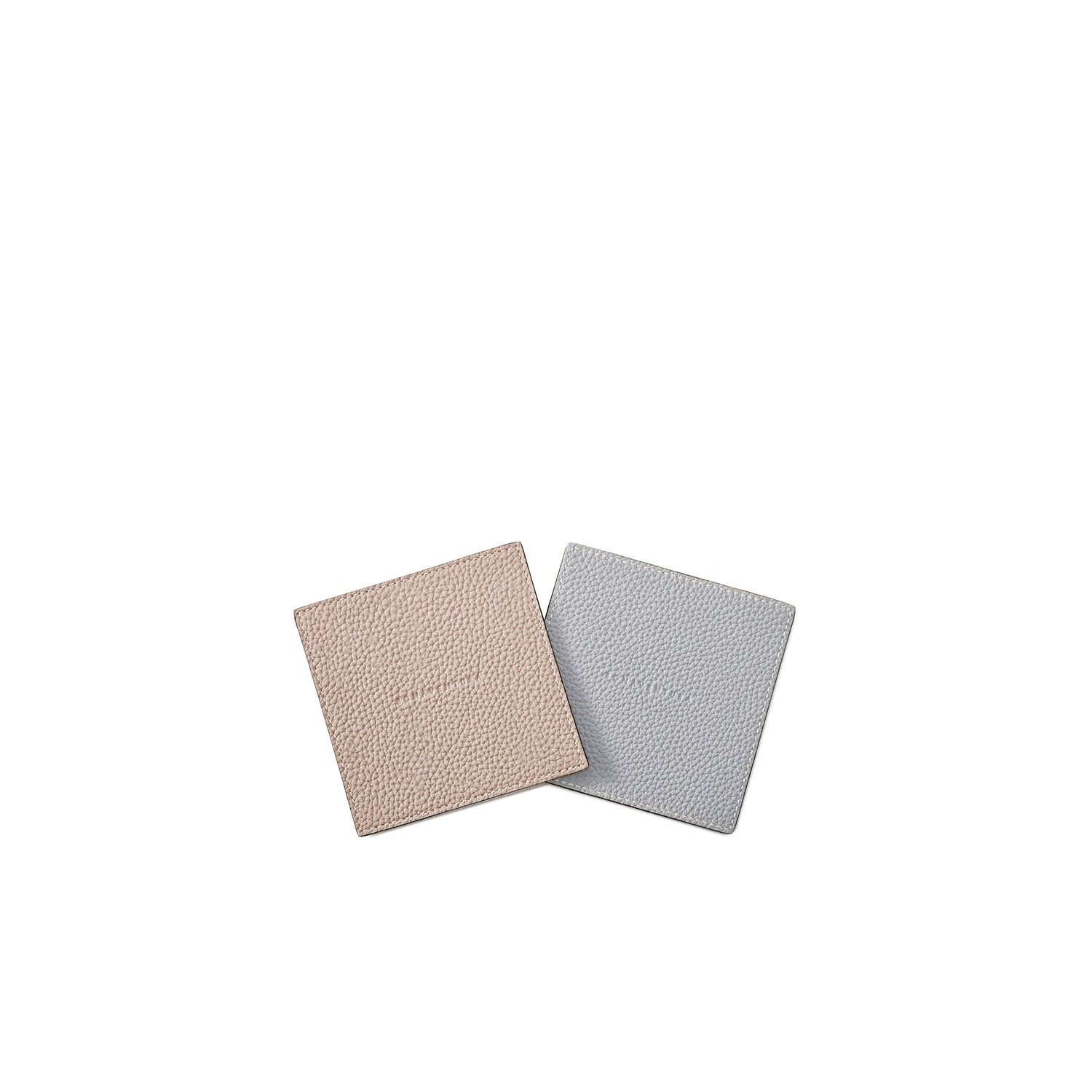 Reversible Square Coaster Set Shrink Leather (Greige × True Gray)