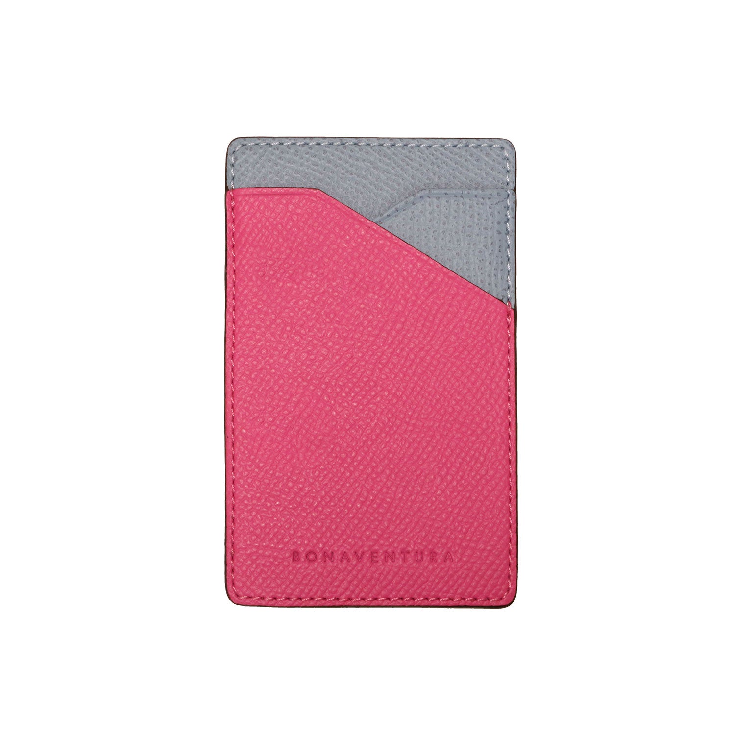 Detachable Card Slot Nobile Leather (Fuchsia Pink × Blue Lin)
