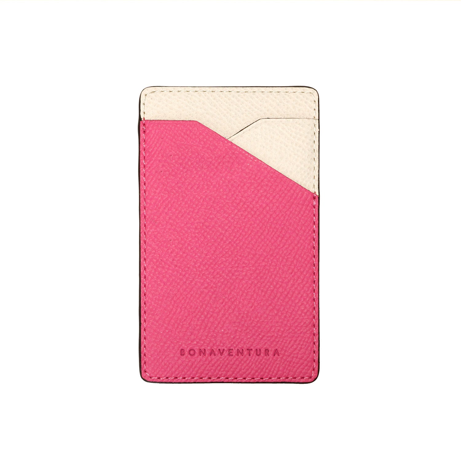 Detachable Card Slot Nobile Leather (Fuchsia Pink × White)