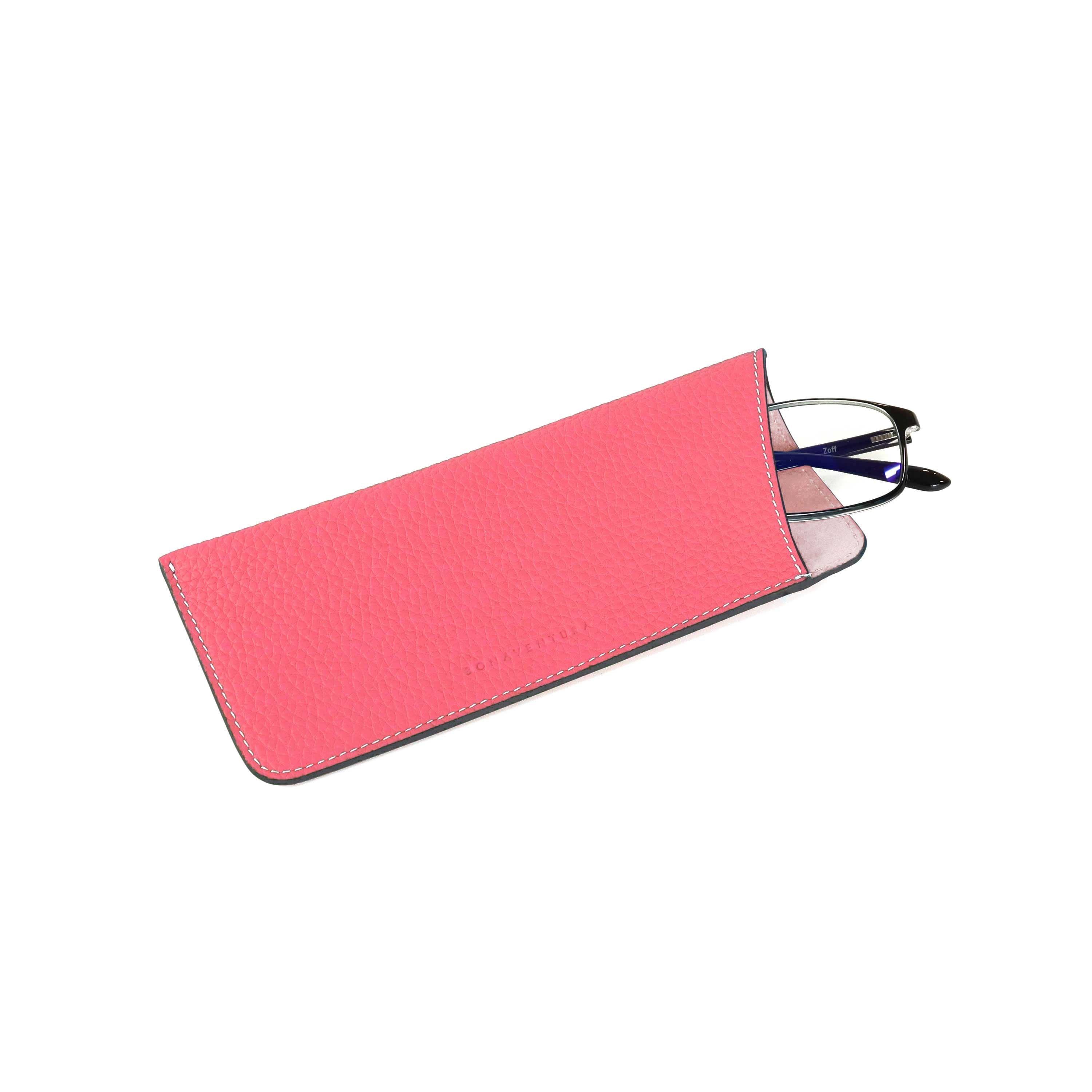 Eyeglass Case Shrink Leather (Azalee Pink)